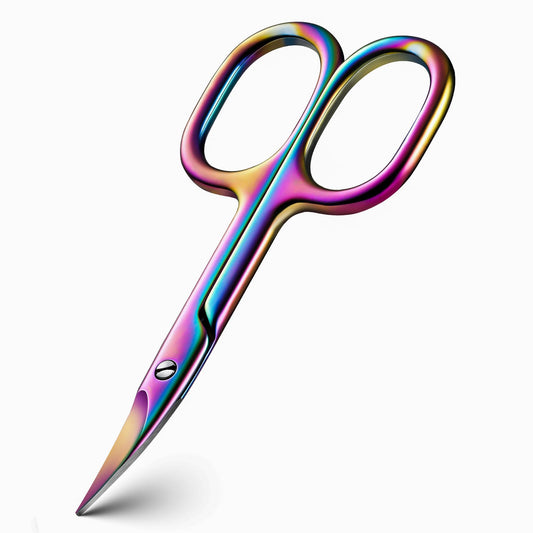 BEZOX Curved Nail Scissors – Fingernail Toenail Scissor for Women, Small Manicure Scissors for Thick Nails, Ultra-Sharp Curved Blades for Precision Grooming - Rainbow