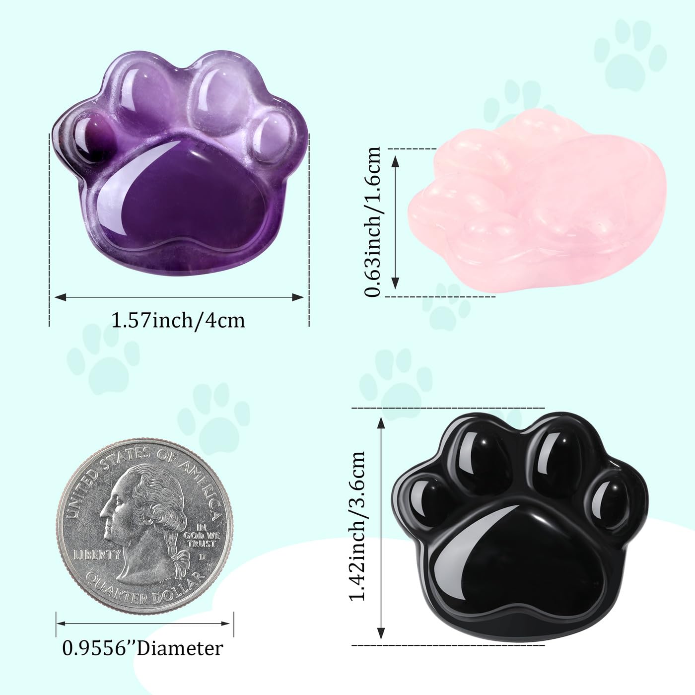 NUKAYAI Tiger Eye Cat Paw Crystal Statue Carved Figurines for Sculpture Worry Stone Crystals and Healing Stones Decor Mental Health Natural Gemstones Cute Cat Lover Gifts for Women