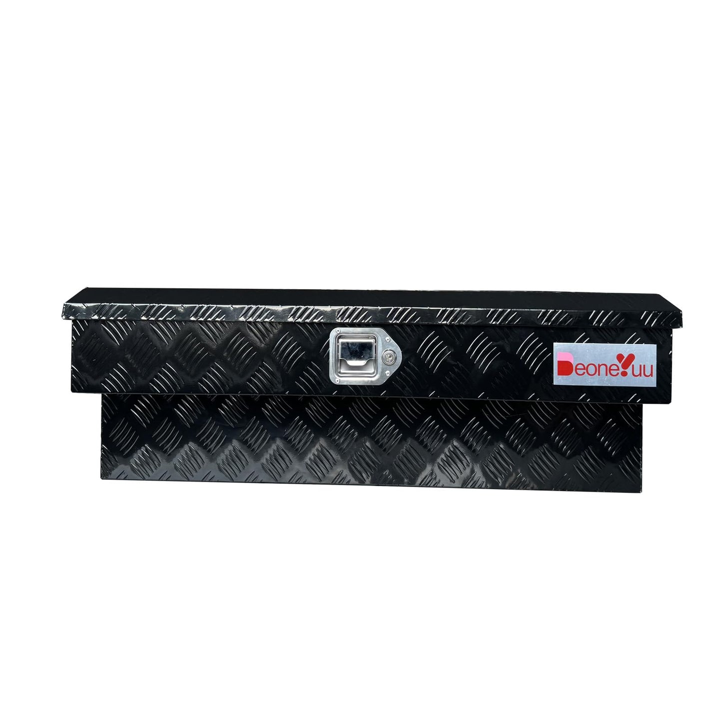 BeoneYuu Aluminum 36 Inch Side Mount Tool Box Black Pickup Truck Bed Storage with Weather Strips (Black)