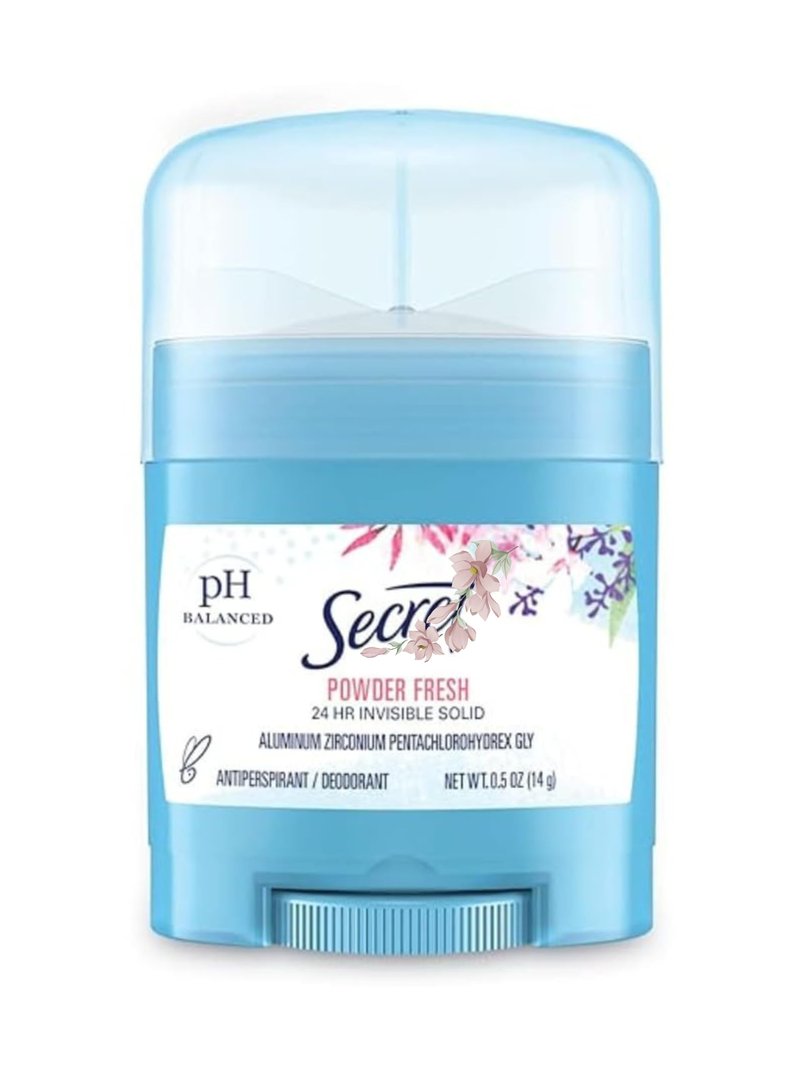 Secret Invisible Solid Antiperspirant and Deodorant, Powder Fresh, 0.5 Ounce Travel Size (Pack of 3), by Litezout