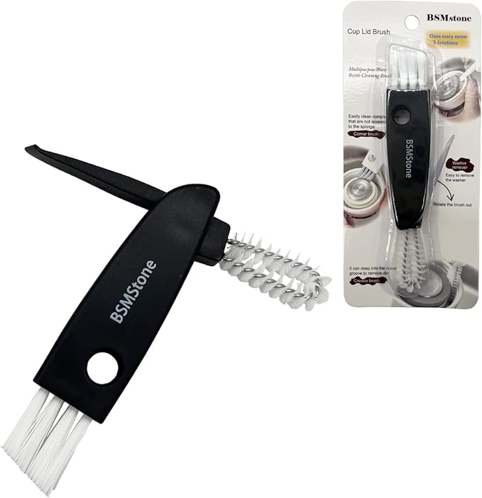 Tiny Cleaning Brush-Mini Multi-Functional Crevice Cleaning Brush, Water Bottle Cleaning Tools for Bottle Cup,Nursing Bottle Cup-1 Pack (Black)â¦