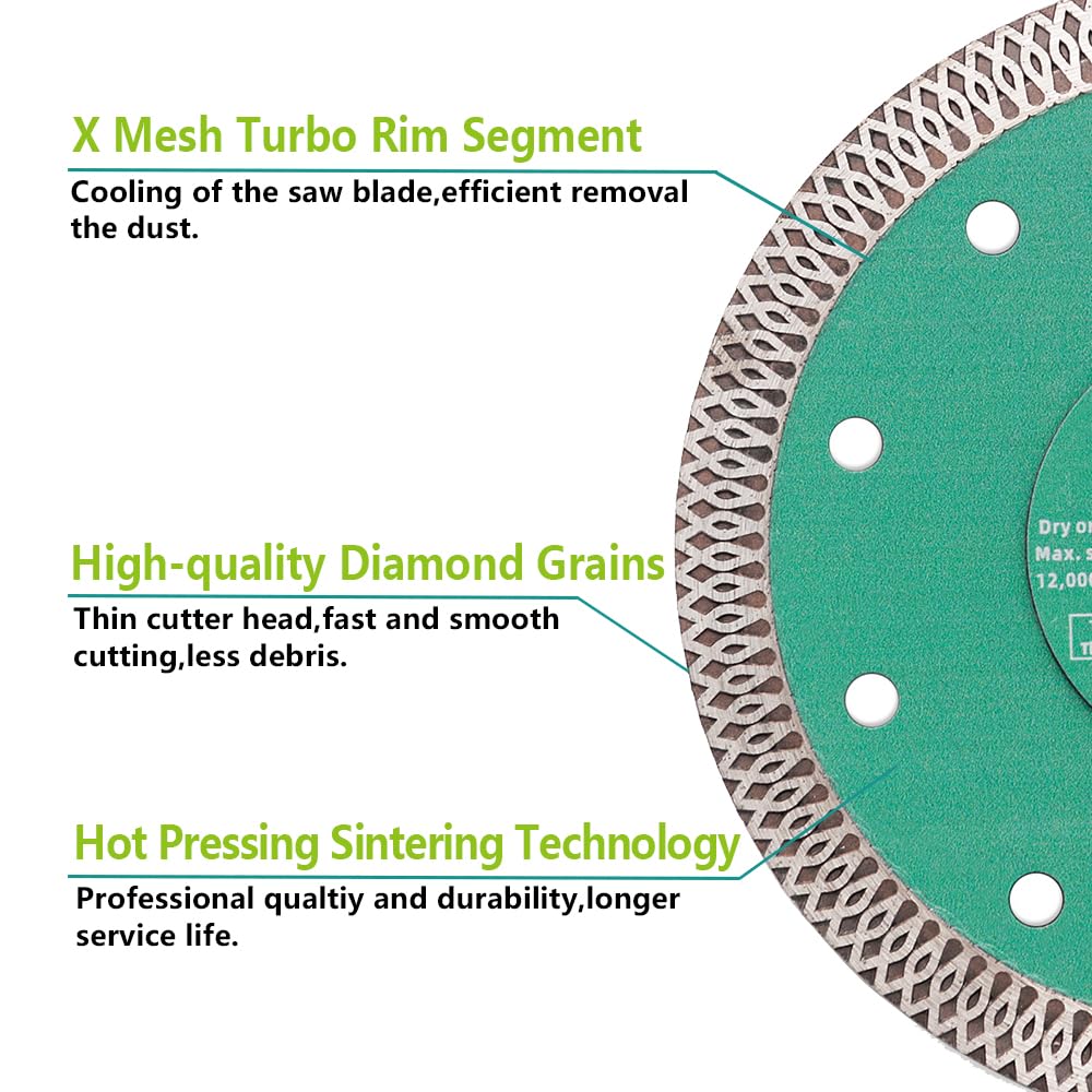 4" Diamond Tile Hole Saw Kit FACHLICH Porcelain Ceramic Tile Diamond Core Drill Bits Set FACHLICH Diamond Porcelain Saw Blade 4.5" Tile Blades 2pcs Dry Wet Tile Cutting Disc