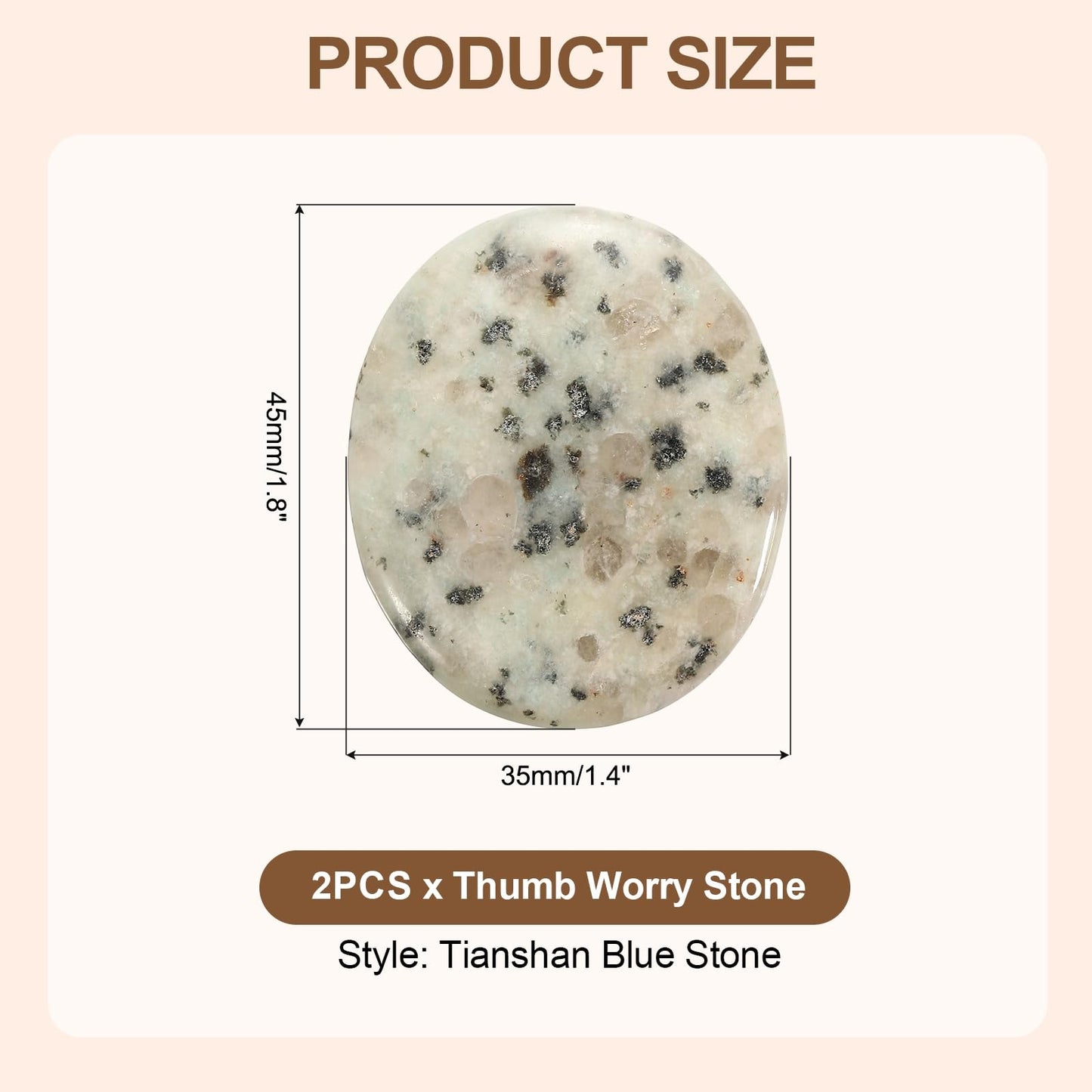 MECCANIXITY 2 Pcs Thumb Worry Stone for Anxiety, Tianshan Blue Stone Relief Crystals Hand Thumb Stones Pocket Gems Natural Polished for Yoga Meditation Relief