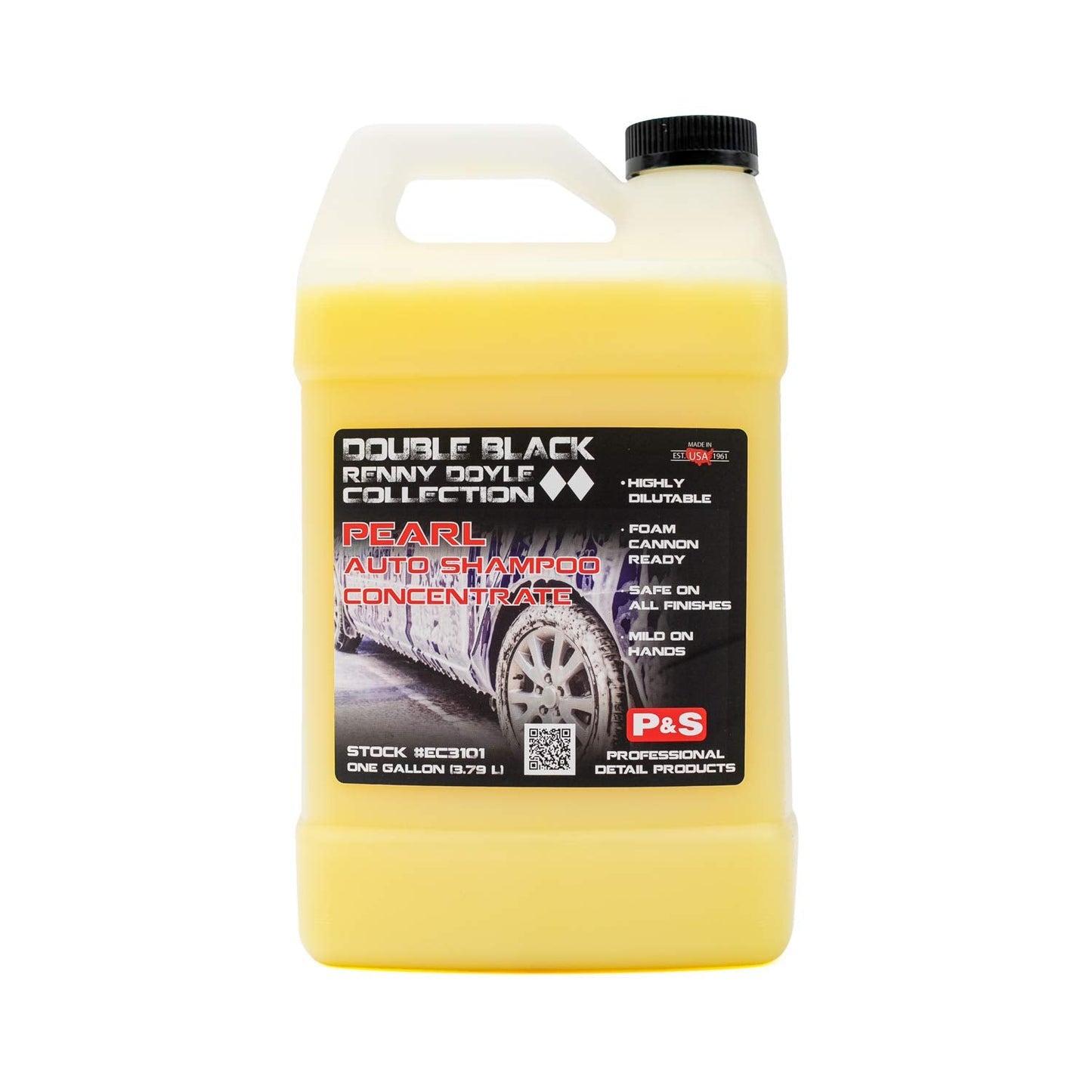 P&S Professional Detail Products Pearl Auto Shampoo – High-Foaming, pH-Balanced Car Wash Soap, Biodegradable, Safe for All Finishes, Lemon Scent, Foam Cannon & Bucket Wash - 1 Gallon