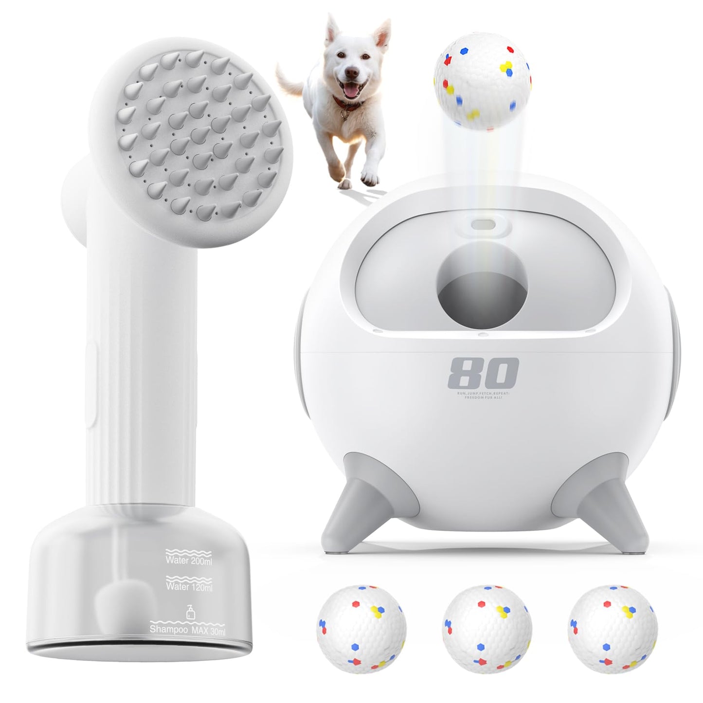 uahpet Automatic Ball Launcher+Automatic Foaming Pet Brush