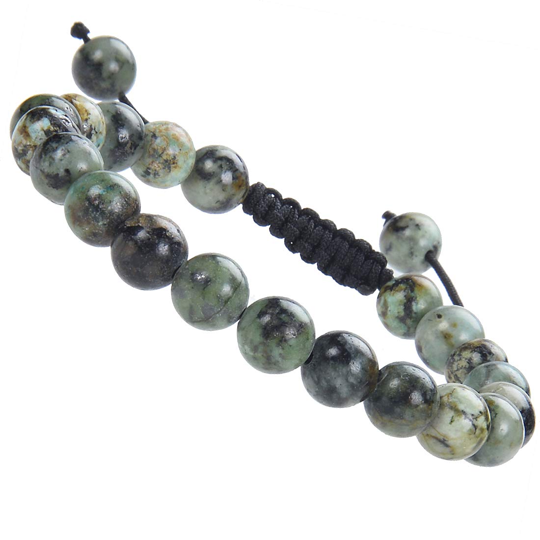MASSIVE BEADS African Turquoise Bracelet, Wrist Mala Beads, Healing Crystals, Chakra Jewelry, New Beginnings - Emotional Balance - Personal Growth (African Turquoise, 8mm)