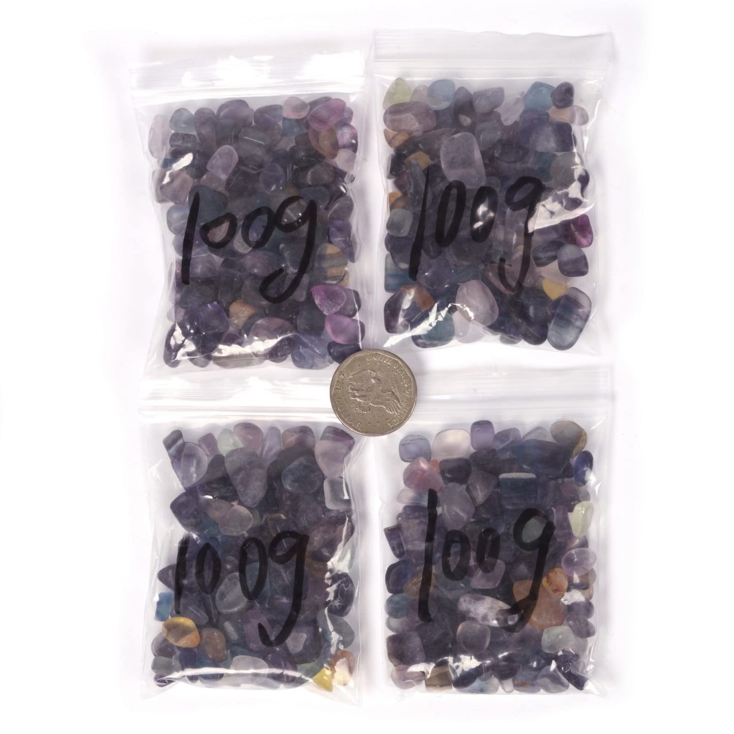 Frosted Rainbow Fluorite Polished Chips Crushed Tumbled Stone Crystal Healing Embellishments 100 grams