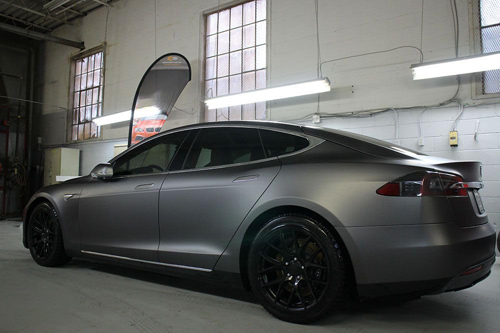 Heinaroman Car Wrap for Body Protection Scratch Resistance Air Release Technology 50 X 5FT Charcoal Grey Vinyl Wrap