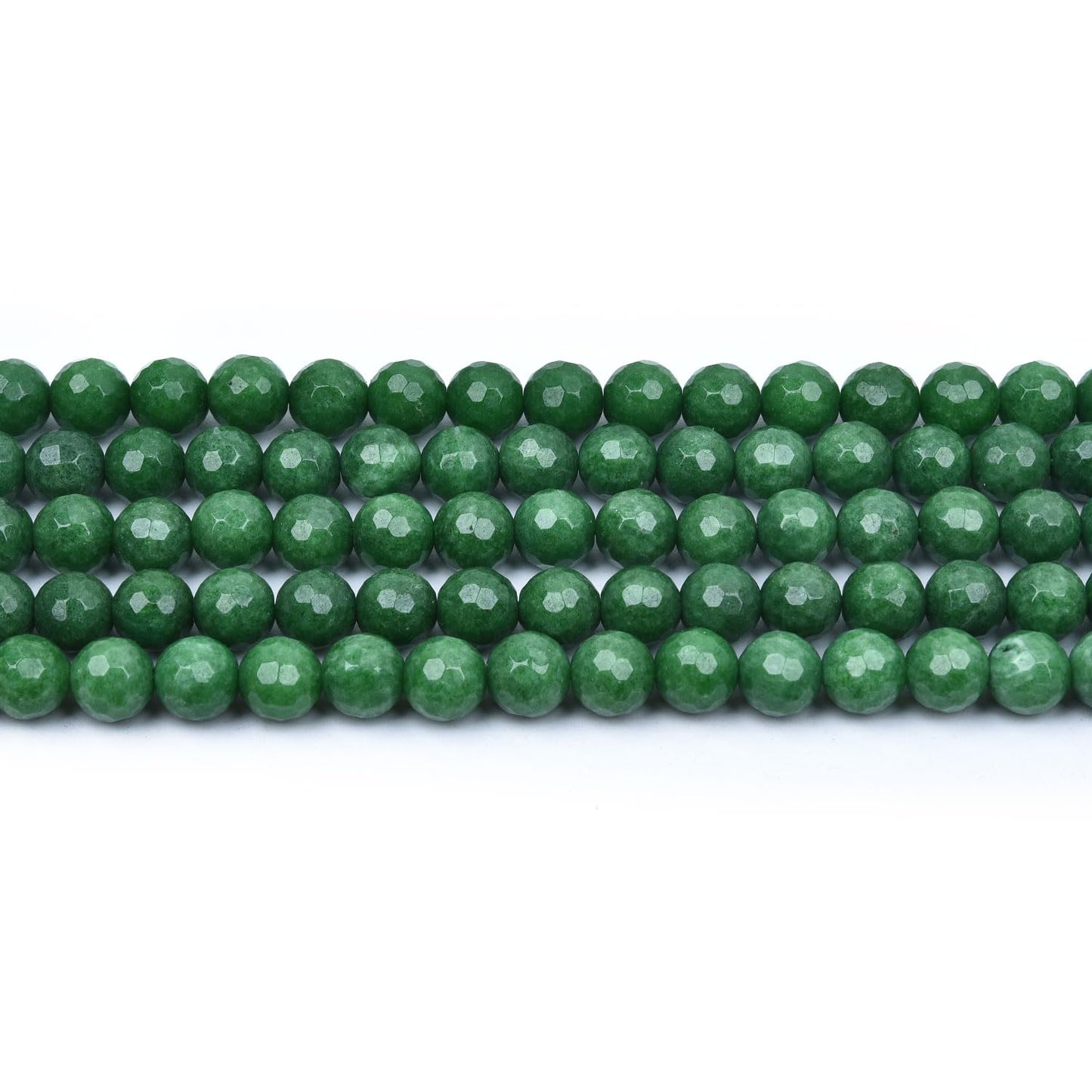 HAAMIIQII 8mm Grass Green Jade Faceted Round Stone Spacer Beads, Loose Gemstone Beads for Jewelry Making, DIY Bracelet, Necklace, Healing Crystal 15 Inch (51pcs)