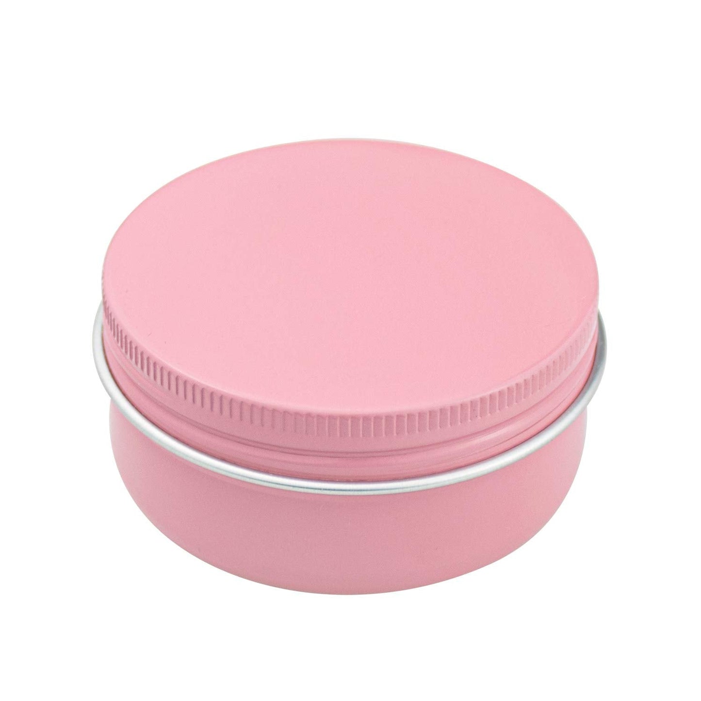 Foraineam 24 Pack 1.7 oz / 50ml Round Tins Aluminum Lip Balm Tin Cans, Pink Cosmetic Sample Containers with Screw Top Lids, Metal Empty Travel Storage Jars for Salve, Spice, Candies or Crafts