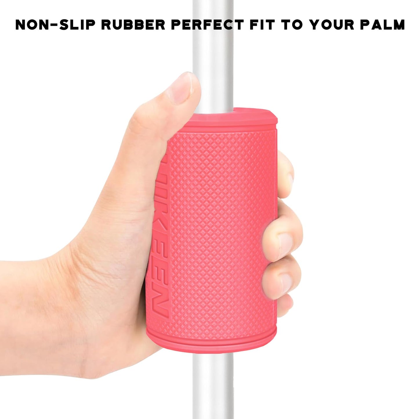 Hikeen Thick Bar Dumbbell Grips,Non Slip Hard Rubber Barbell Grips,Grips for Weight Lifting, Muscle Building-2.75" Outer Diameter"