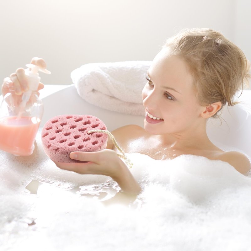 Boao 8 Pcs Bath Sponge for Women Men, Soft Shower Sponge Body Wash Scrubber Gentle Cleaning Loofahs for Shower(Brown, Lilac, Gray, Bright Green,Solid Color)