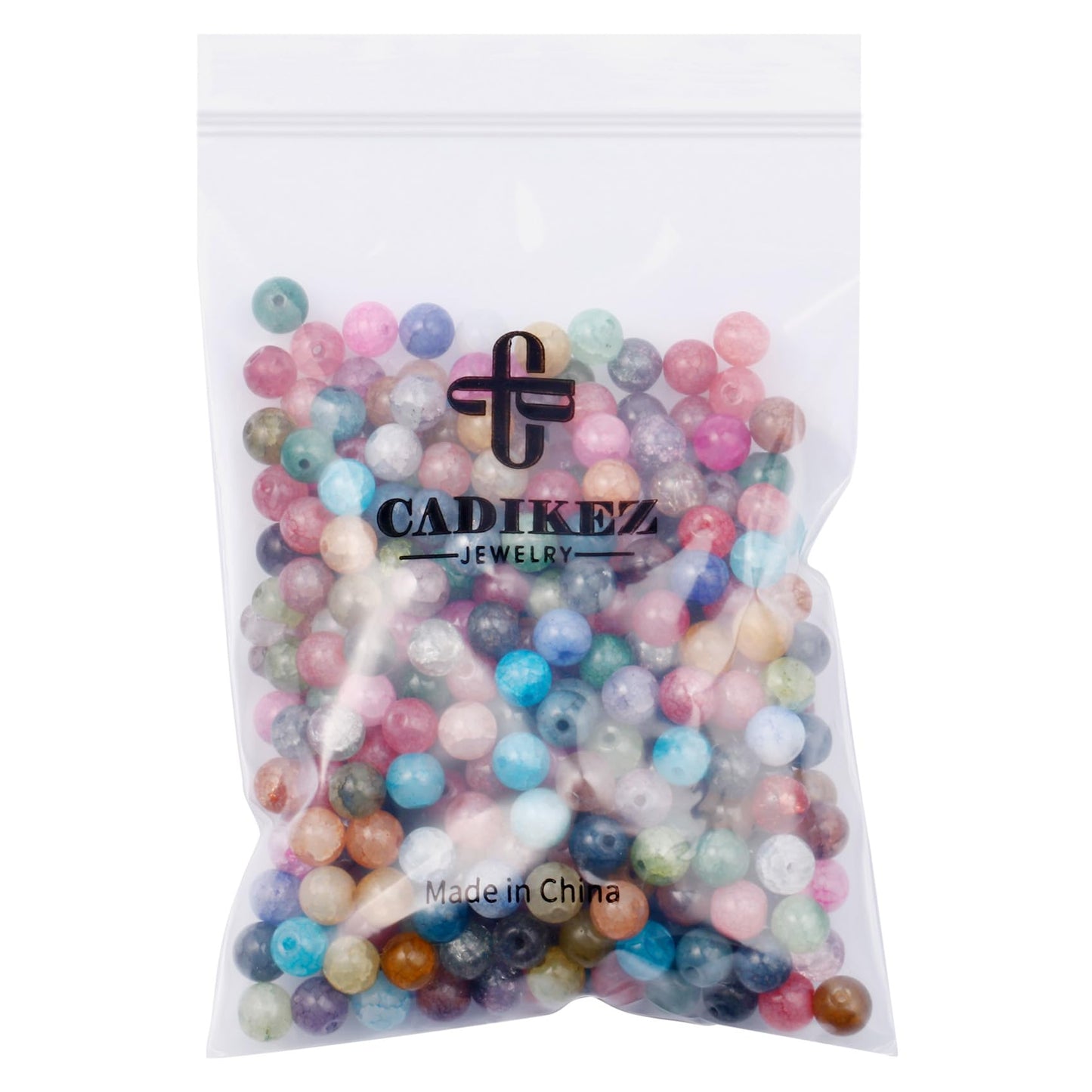 Cadikez 160PCS Natural Stone Beads 10MM Smooth Round Agate Gemstone Beads Spacer Beading Colorful Loose Beads Charms for DIY Bracelet Necklace Earrings Jewelry Making