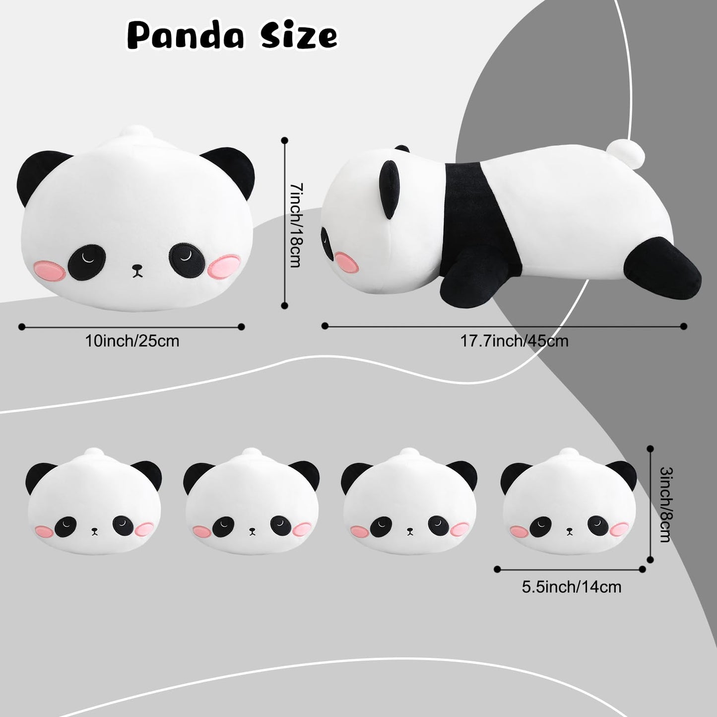 TOYSYM Panda Stuffed Animal Cute Panda Plush Pillow with 4 Baby Plushies in Her Tummy, Soft Cotton Stuffed Animals Toy Gifts for Kids