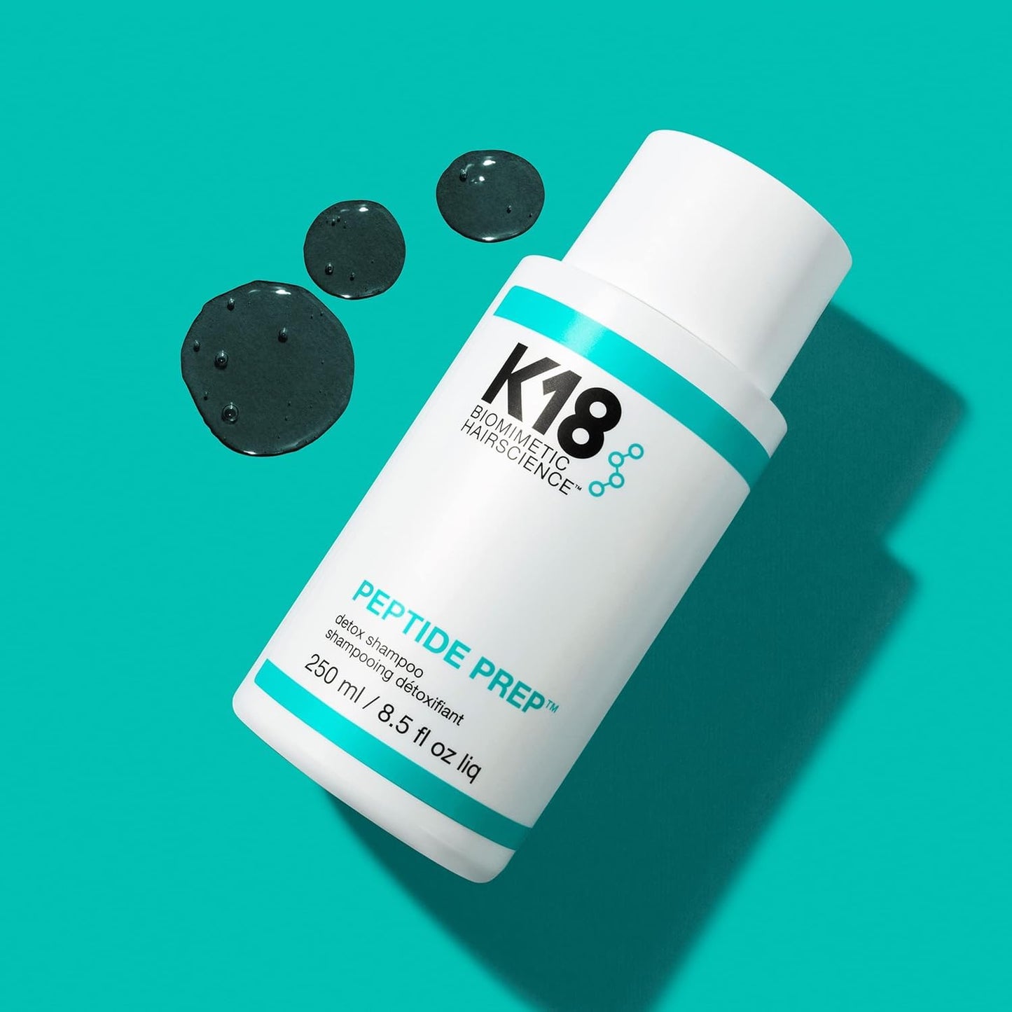 K18 PEPTIDE PREP™ Color-Safe Detox Clarifying Shampoo, Non-Stripping, pH-Optimized Cleanse, Removes Product Buildup, Dirt, Oils & Metals, 16 Fl Oz