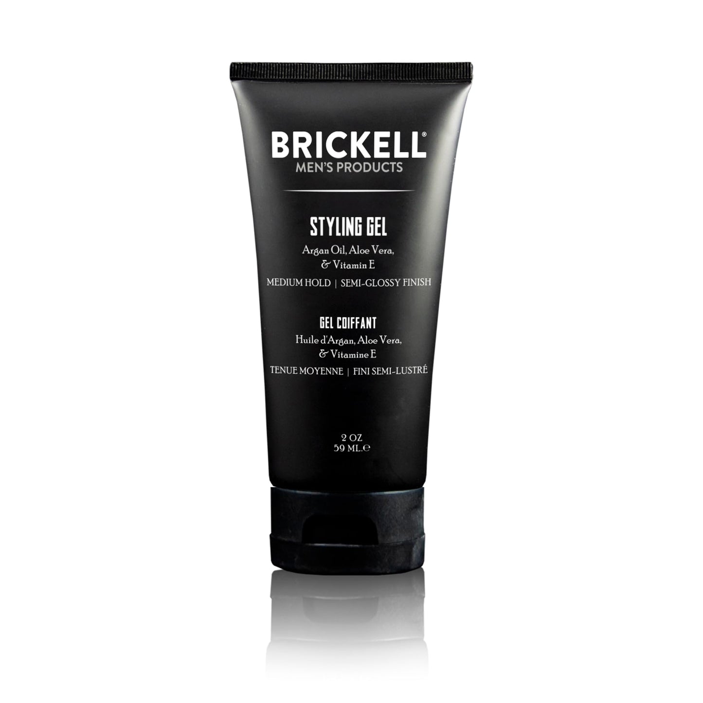 Brickell Men's Hair Styling Hair Gel For Men, All Day Hold for Glossy Style, With Argan Oil, Rosemary, and Peppermint Essential Oil, Scented, 2 Ounce