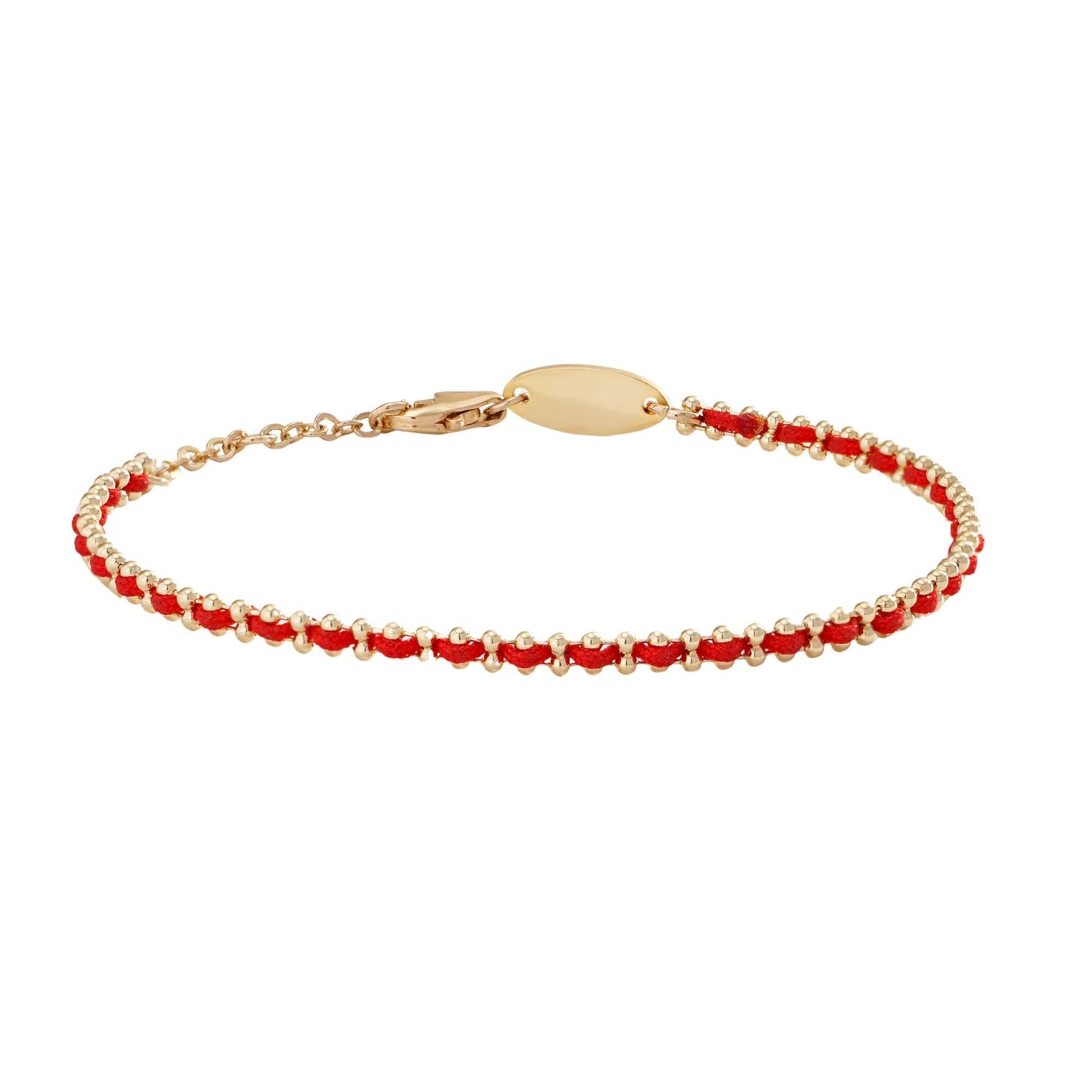LEGENSTAR Gold Bracelet for Women 18K Gold Dainty Plated Lucky Bracelet for Women Handmade String Interwoven with Gold Chain Adjustable Length Simple Gold Bracelet Fashion Accessory