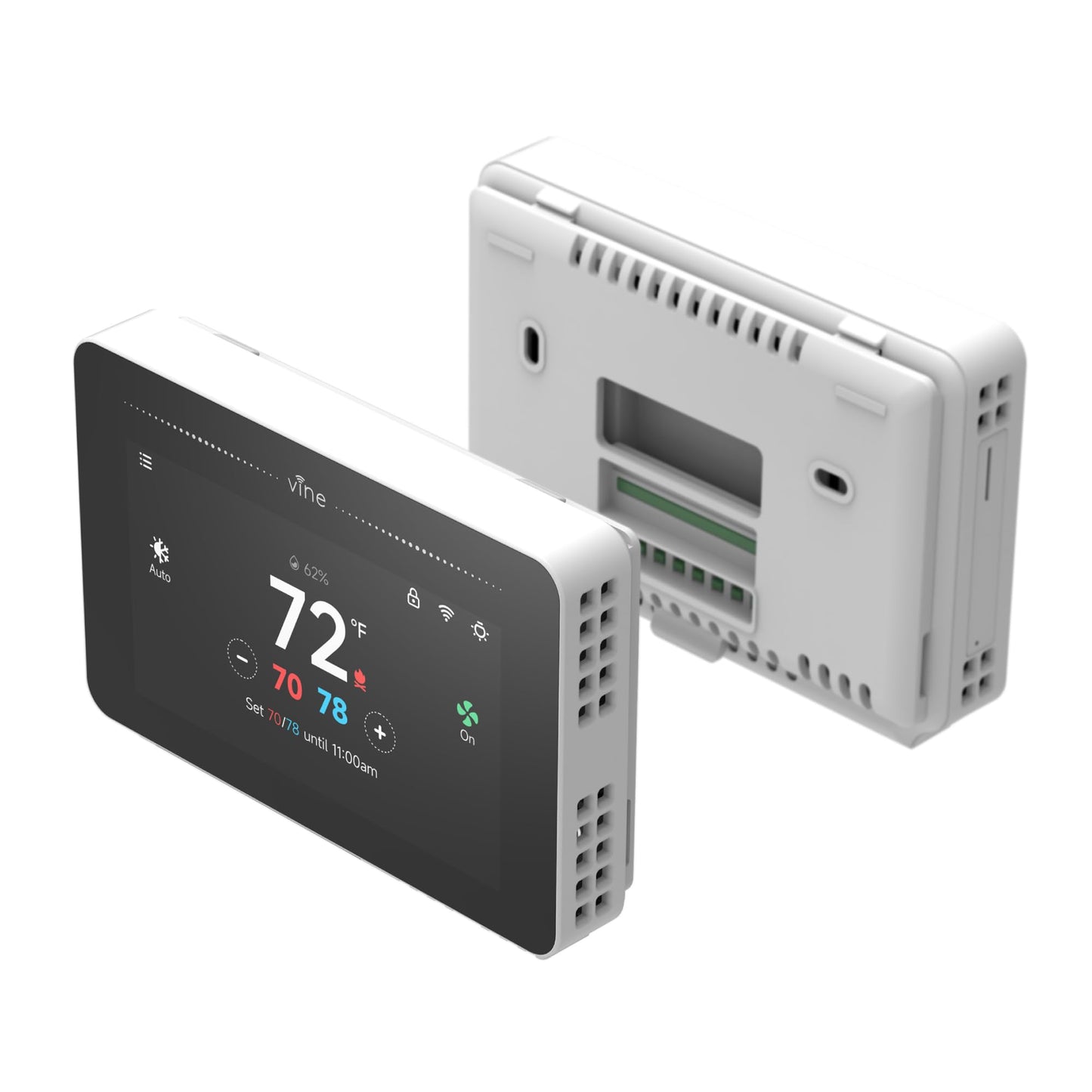 vine Programmable Thermostat for House with 4.3" Touch Screen, WiFi Smart Home Thermostat for AC and Heating, App/Voice Control, Compatible with Alexa and Google Assistant, C-Wire Required, TJ-919T