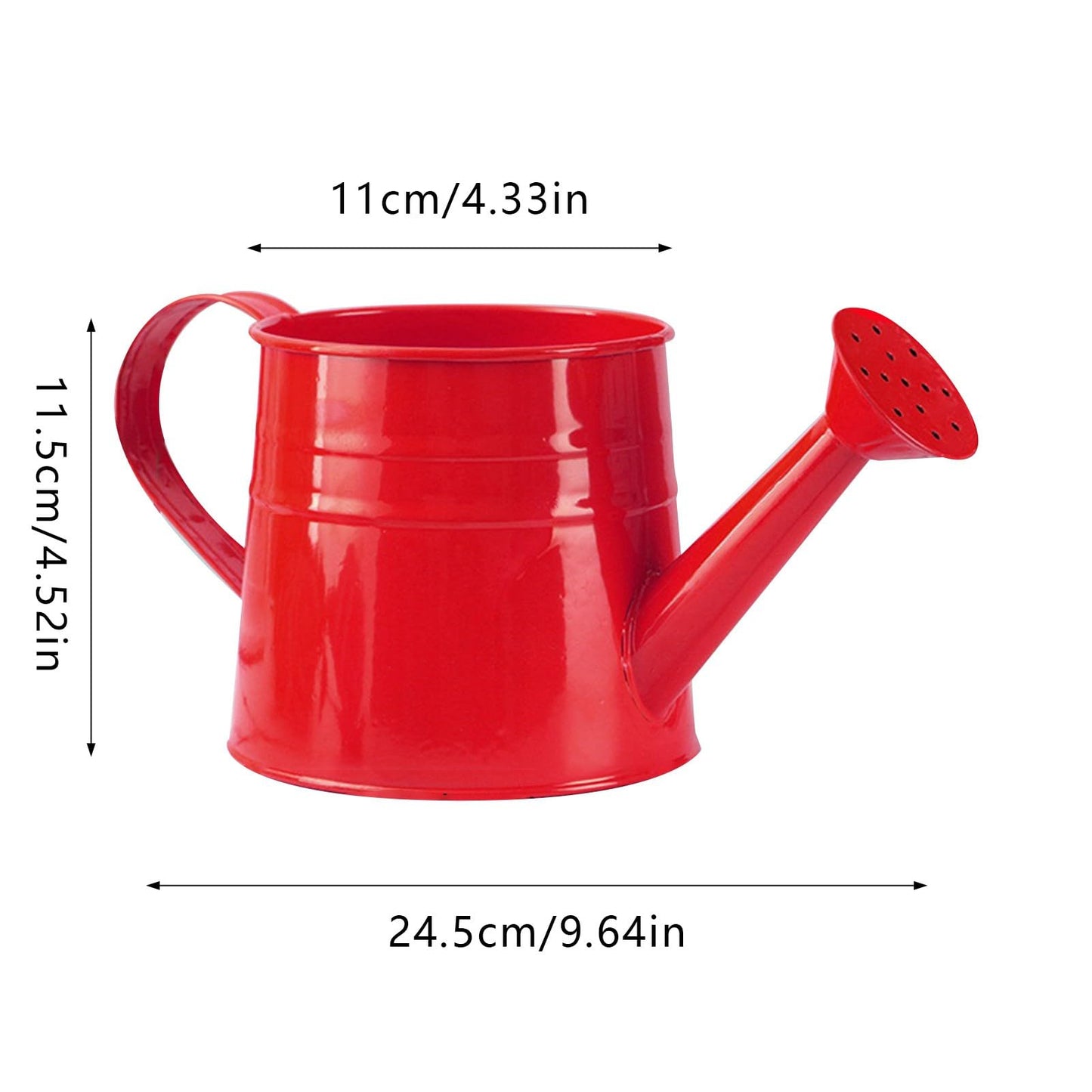 Metal Watering Can Gardening Tool Accessories, 1L Garden Watering Bucket Sprinkler Iron Watering Can for Outdoor Indoor Plants Lawn Garden (White)