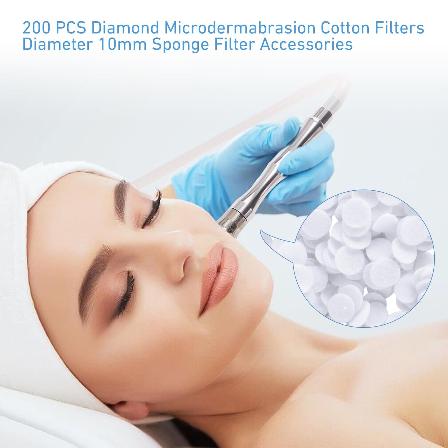 200 Pieces Dermabrasion Filters 10mm Pads Filters Replacement Dermabrasion Cotton Filters for Dermabrasion Machine (200 Pieces)