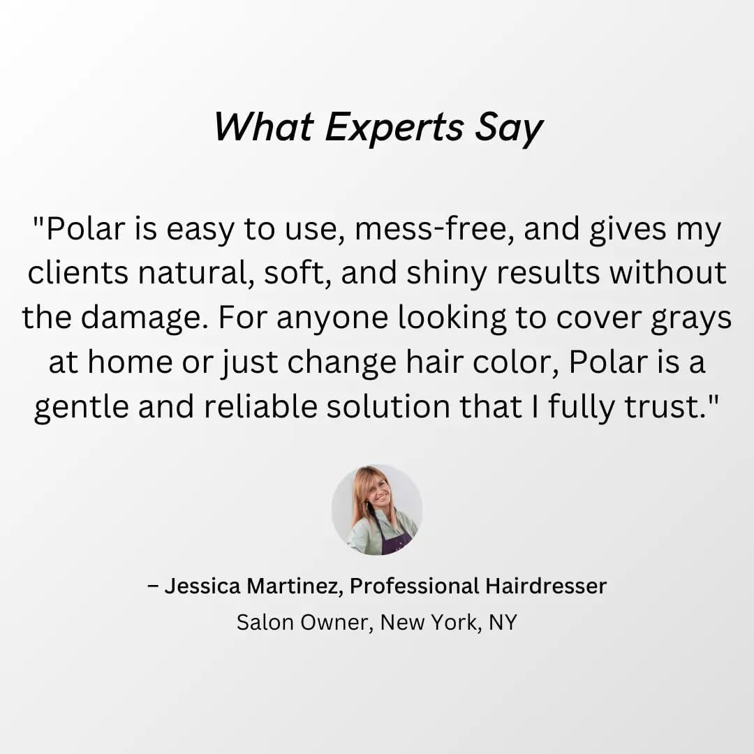 POLAR HAIR CARE Polar Haircare - Hair Dye Shampoo for Gray Hair for Women & Men (Jet Black) Natural Hair Dye Kit - Semi Permanent Hair Dye Shampoo - Vegan Hair Dye USA 6.76 Fl Oz