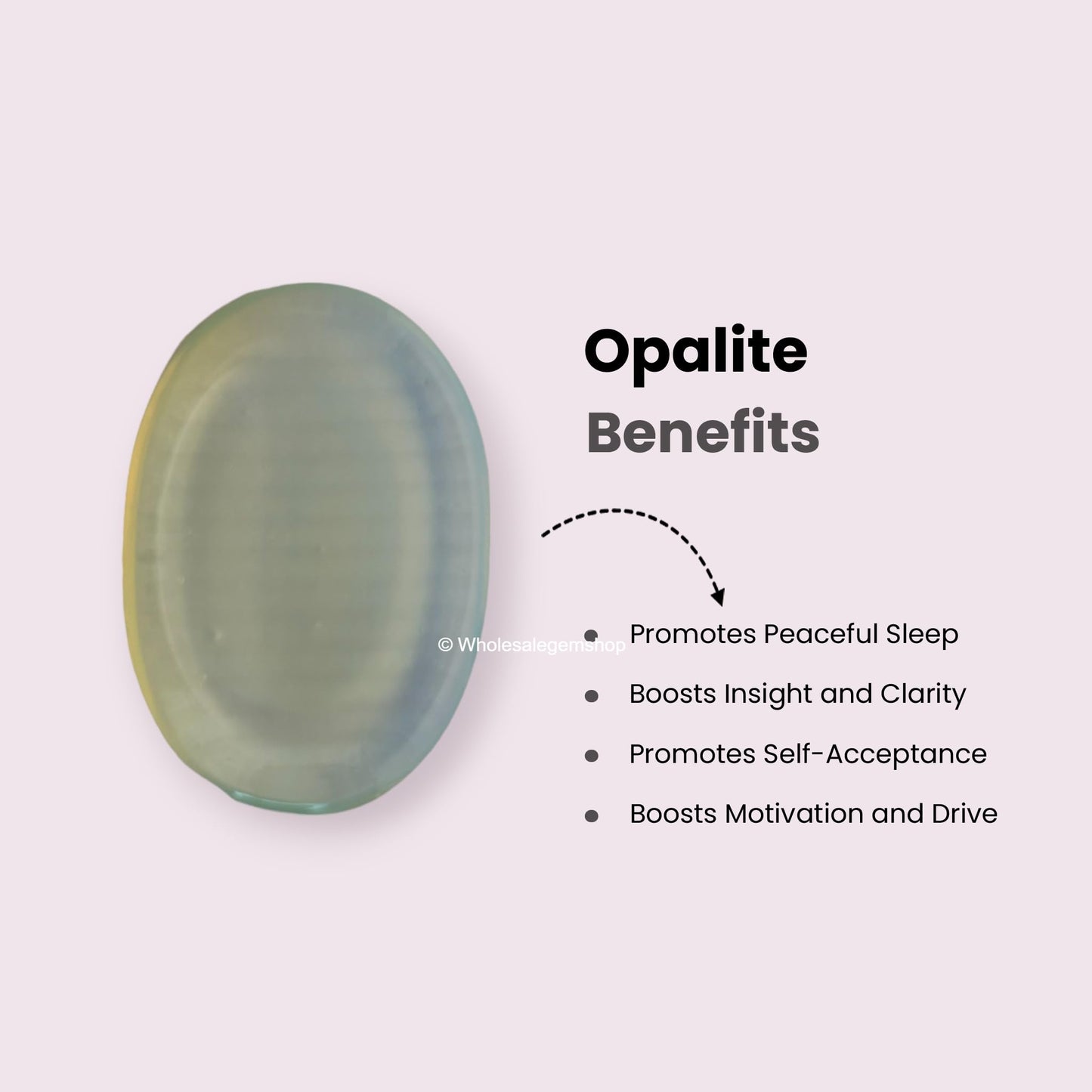 GEMSCITE Opalite Thumb Worry Stones Metaphysical Gemstone Crystal Healing Reiki Men Women Gift FENG Shui Positive Energy Love Wellness Palm Stones Wicca Powerful