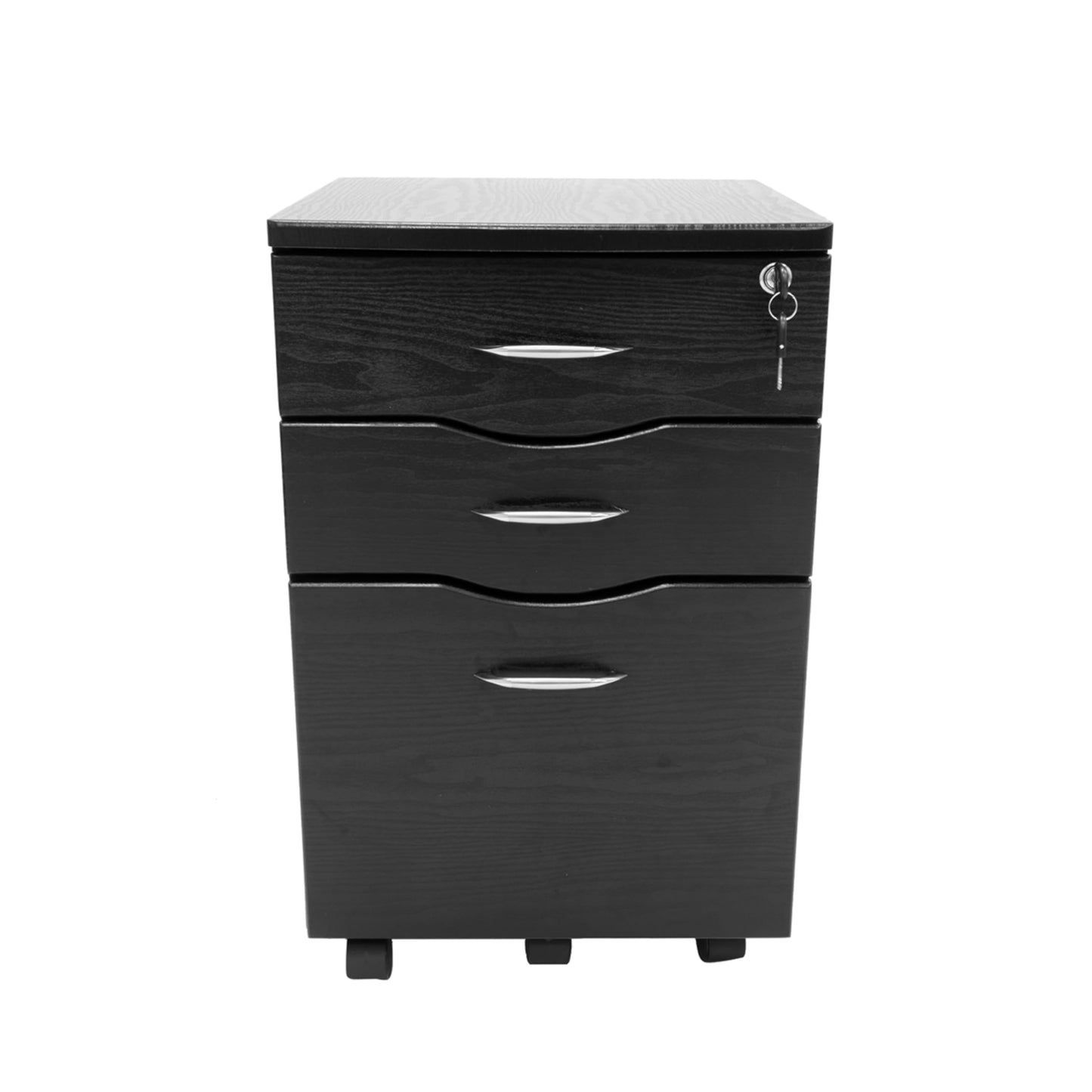 3 Drawer Rolling File Cabinet with Lock, Under Desk File Cabinet with Wheels, Printer Stand, Mobile Printer Shelf, Espresso Brown