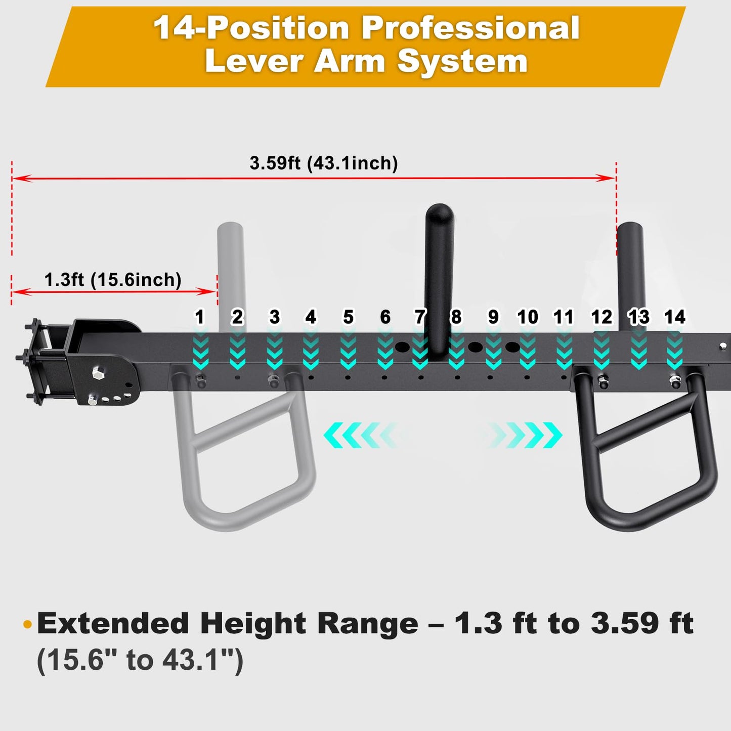 Kipika Power Rack Jammer Arms - Adjustable Height & Angle Lever Arm System for 2x2 Power Cages with 5/8" or 1"" Holes - Fits 2-Inch Olympic Plates - 1 Pair (‎for 2"" x 2"" Racks with 5/8"" or 1"" Holes)"