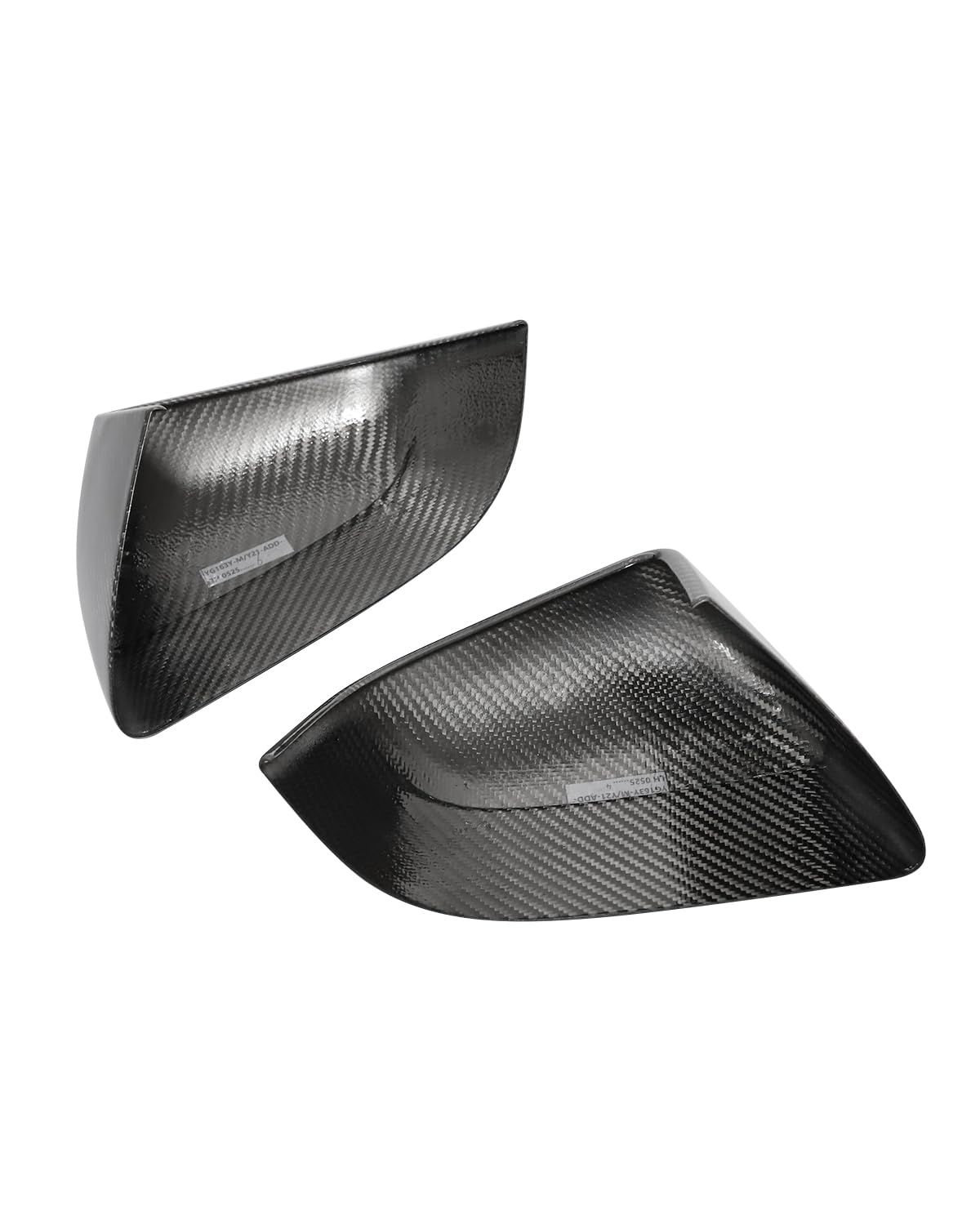Carbon Fiber Mirror Cover Replacement Side View, 2PCS Glossy Real Carbon Fiber Rearview Mirror Protection Cover Compatible with Tesla (model y and juniper)