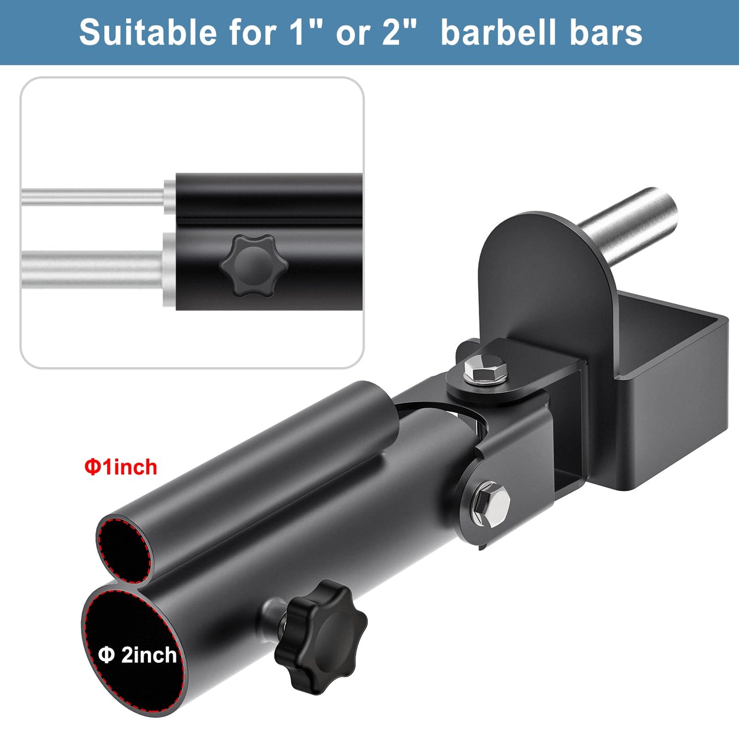 Kipika T Bar Row Landmine Attachment for 3" x 3"" Power Rack - Heavy Duty T-Bar Row Platform with Swivel Suitable for 1"" Standard Barbell Bar and 2"" Olympic Bars - Ideal for Home Gym Workouts"