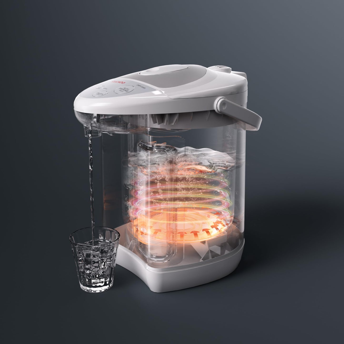 CUCKOO Electric Hot Water Urn Pot Dispenser 3.3L (111 Oz), Safety Lock, Rotating Base, Instant Auto Boiler and Warmer, for Tea & Coffee