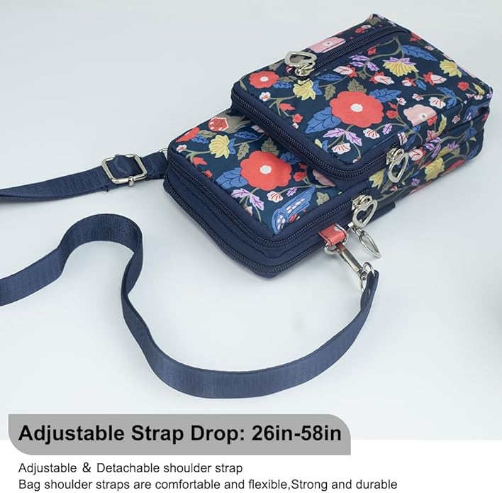 JANKS Small Crossbody Bag for Women - Mini Phone Purses with Crossbody Strap and Wallet - Nylon Arm Bag