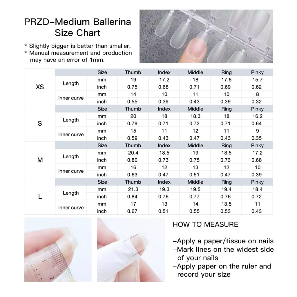 [GLORS] Purly Handmade Medium Ballerina Press on Nails | Flower Dance - Artistic Fake False Nails with Cat-eye and Icy Sheer Nude Color, 10 Pieces (Small, MB)