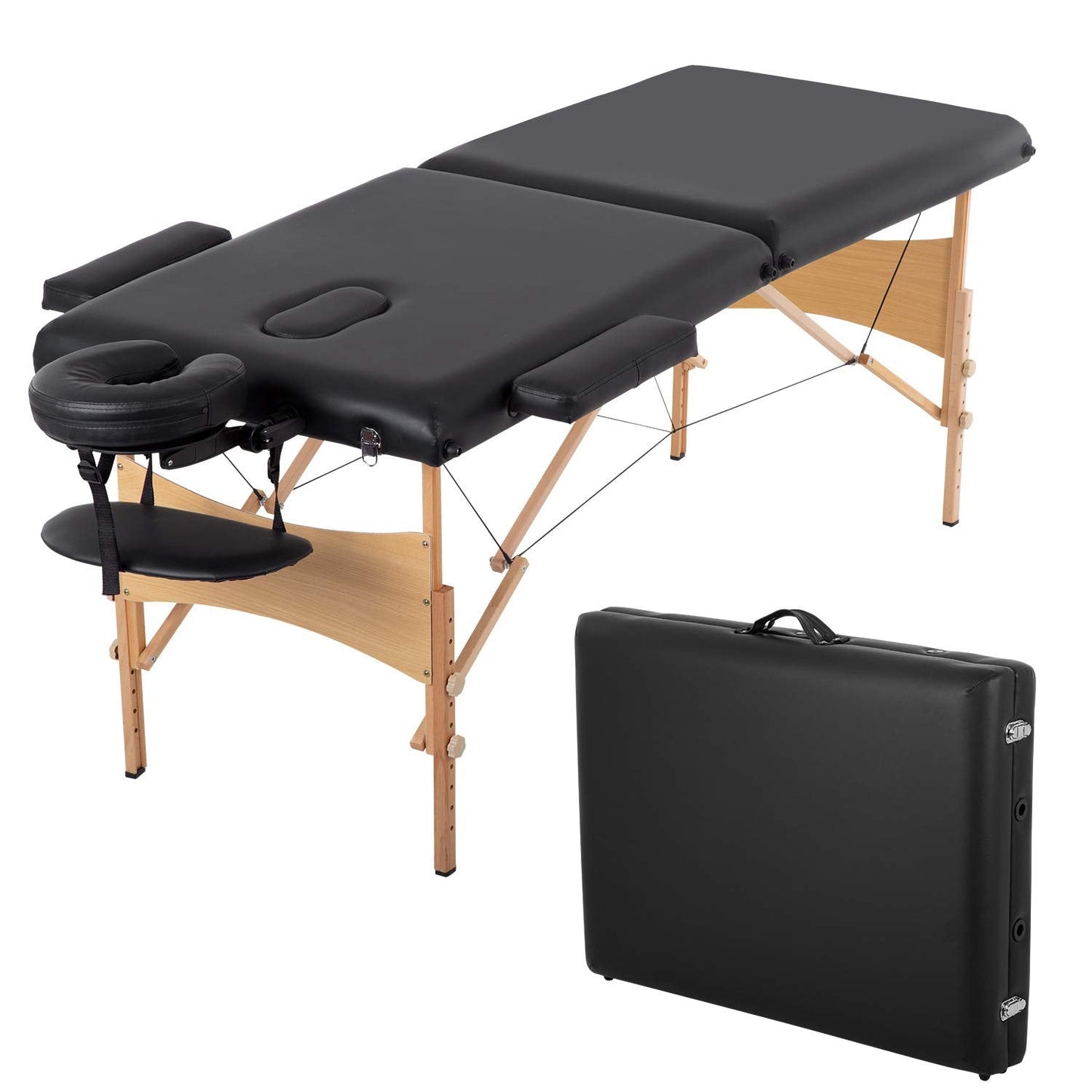 BestMassage Massage Bed Portable Massage Table 28 inch Wide Lash Bed Height Adjustable 2 Folding Spa Table with Non-Woven Bag for Spa Footmassage Facial CareSpa Tattoo