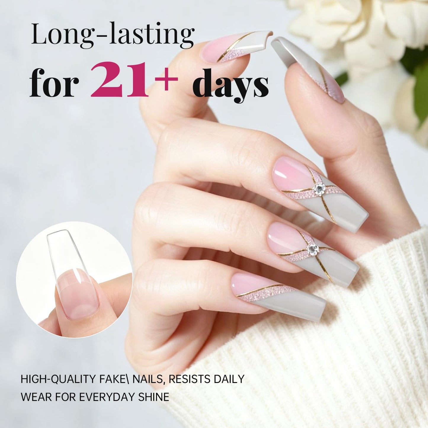 krofaue French Nail Tips 1008 Pcs, Clear Soft Gel Half Cover False Nails with 12 Sizes, Salon Quality Nail Extension Tips for DIY Nail Tips Art at Home for Women and Beginners (Clear & Natural)