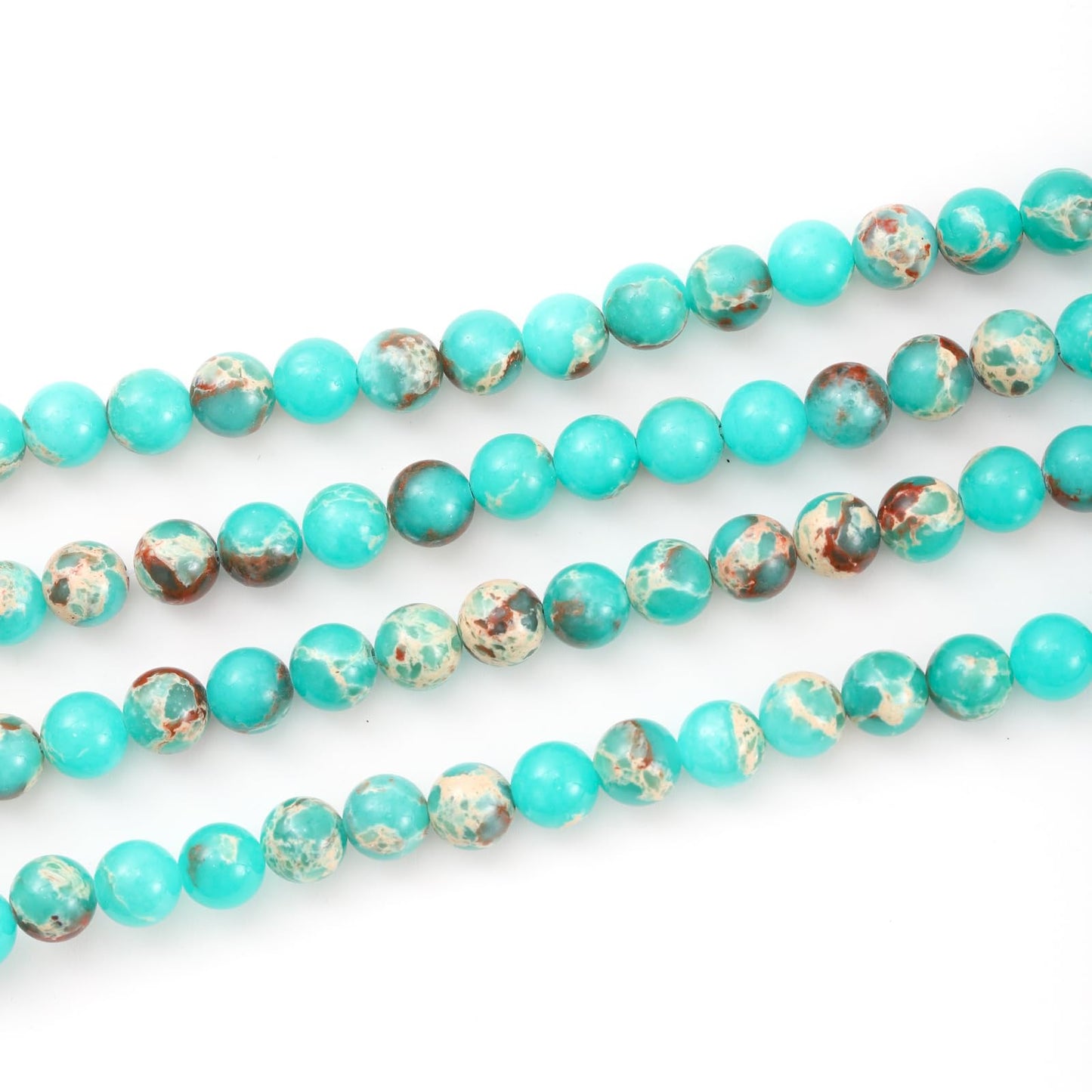 6mm 60pcs DIY Natural Green Imperial Jasper Stone Beads Round Healing Crystal Gemstone Loose Beads for Jewelry Making Handmade Bracelet Necklace