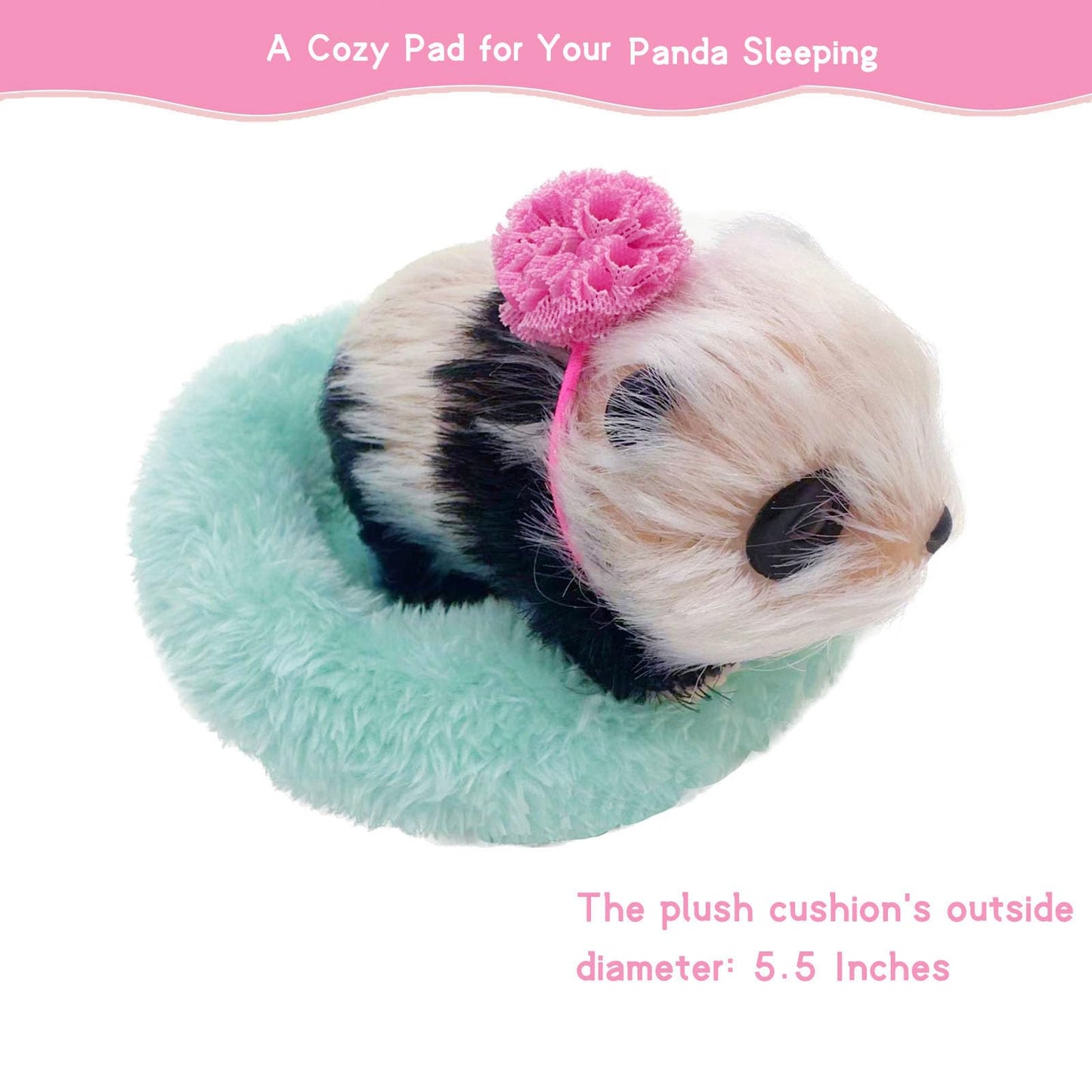 VOLOBE Silicone Panda, 5 Inches Soft Mini Realistic Animal Toy as Silicone Piglet Companion with Sleeping Pad Accessories for Kids Boy Girl Birthday (Panda)