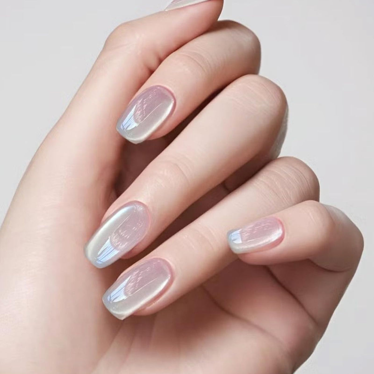 MIZHSE Cat Eye Gel Nail Polish, Moonlight 6 Colors Ceramic Magnetic Gel Polish Set with Magnet Stick, Crystal Silver Pink Green Blue Purple Magnetic French Nail Polish Kit Gift Set