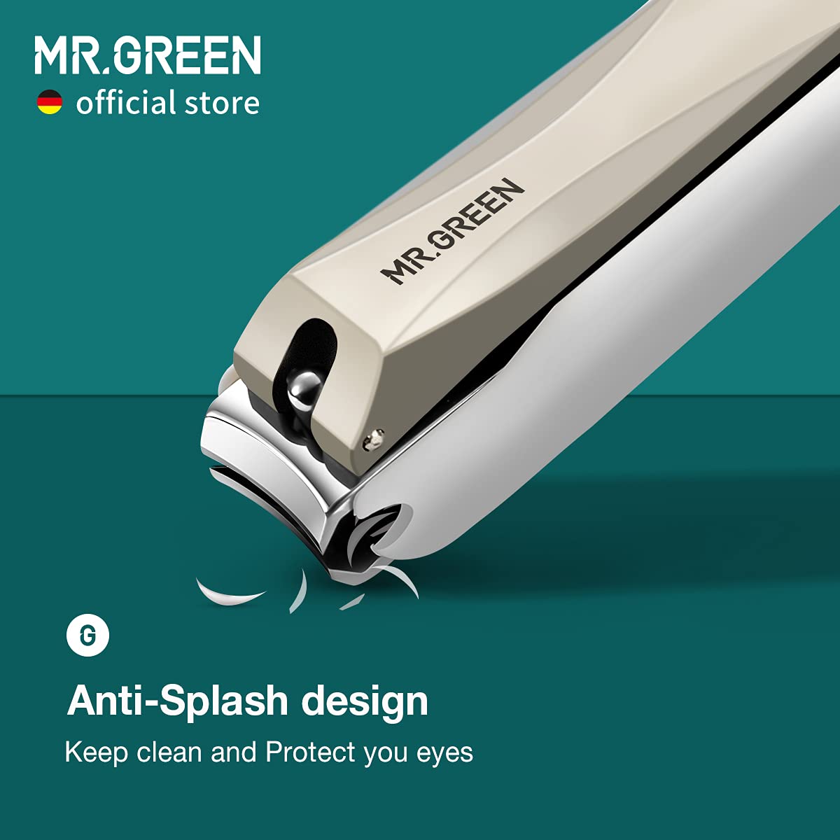 MR.GREEN Nail Clippers Anti Splash Fingernail Cutter Stainless Steel Manicure Tools Nail Scissors Detachable Design Nail Trimmer (Large)