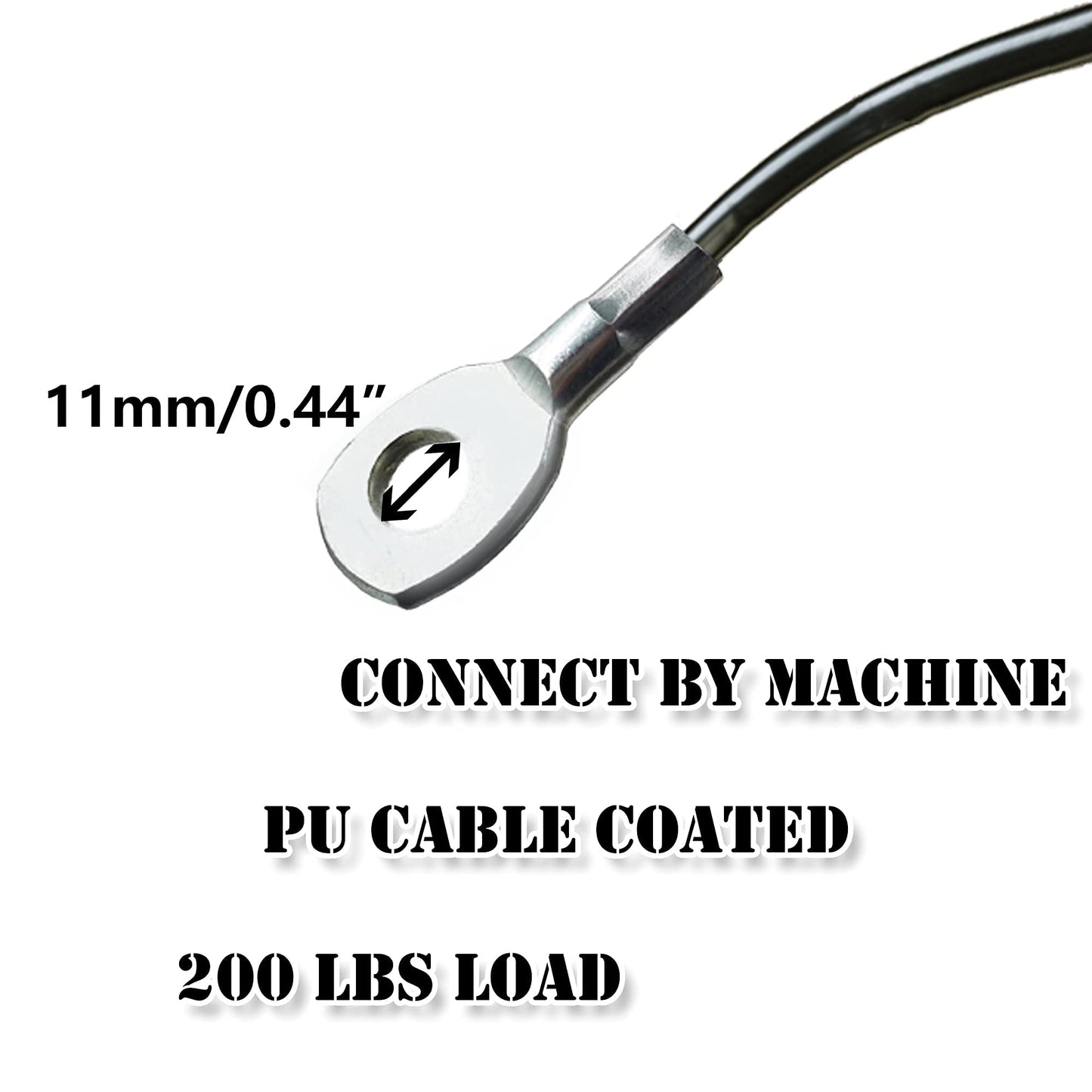 J Bryant Fitness Gym Replacement Cable Fitness Pulley Cable Thick 0.2inch/5mm Heavy Duty Steel Wire Rope for Home Gym Cable Pulley Attachments Machine Accessories (Type-B, 55")"