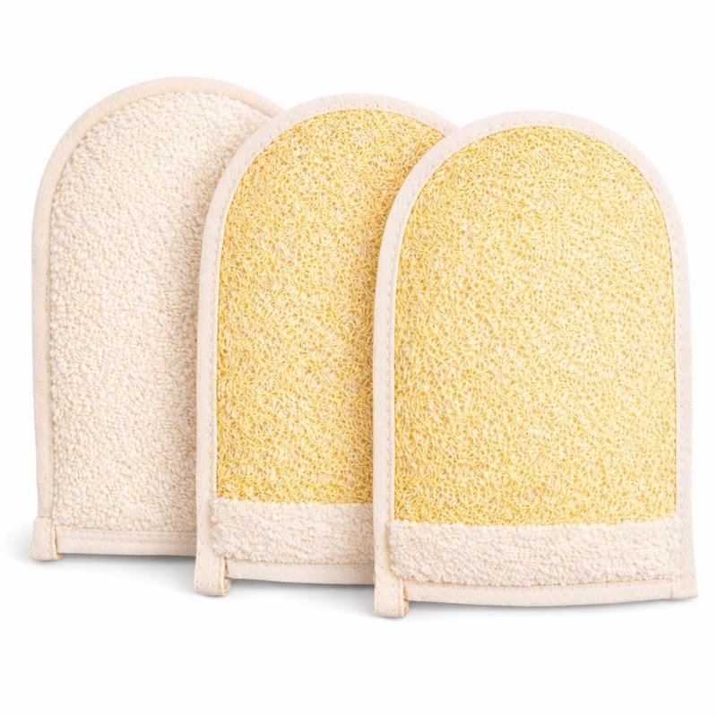 European M6 Loofah Exfoliating Body Scrubber Mitt – Dual-Sided Natural Egyptian Luffa Glove for Shower & Bath | Large Size Organic Loofah Sponge for Deep Body Cleansing | for Women & Men (2 Count)
