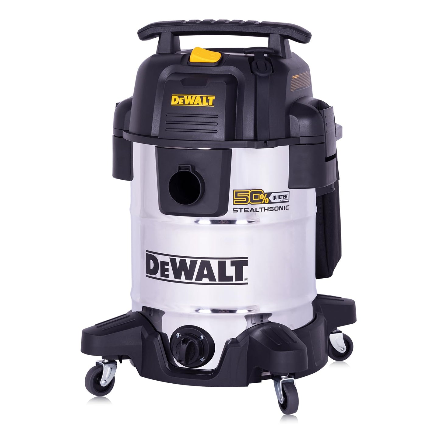 DEWALT 10 Gallon STEALTHSONIC Wet Dry Vacuum, DXV10S-QT Newest Noise Reduction Shop Vac, Ultra Quiet Shop Vacuum Wet and Dry for Home, Garage, Car, Workshop, Stainless Steel Tank, 5 Peak HP