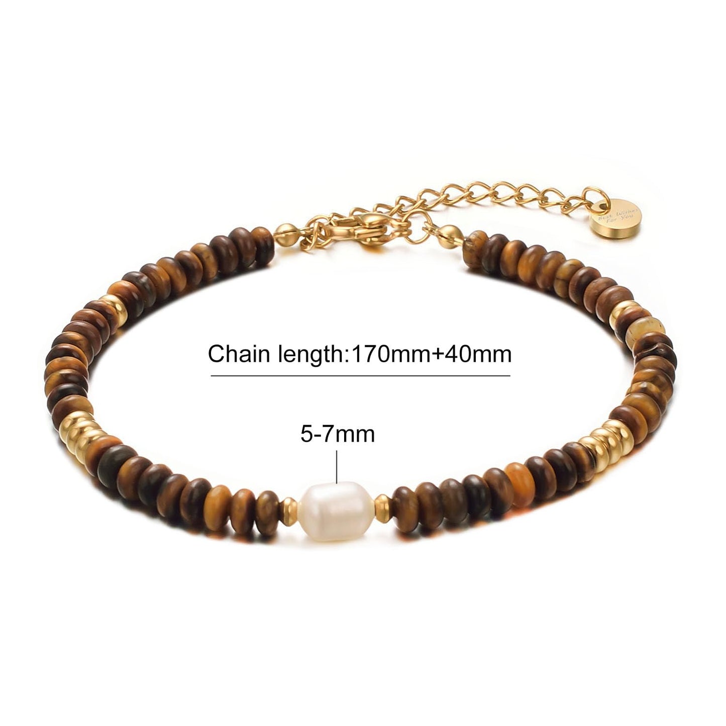 vissen Natural Stone Bracelets for Women Gold Plated Stainless Steel Cultured Freshwater Pearl Bracelet Women's Gift