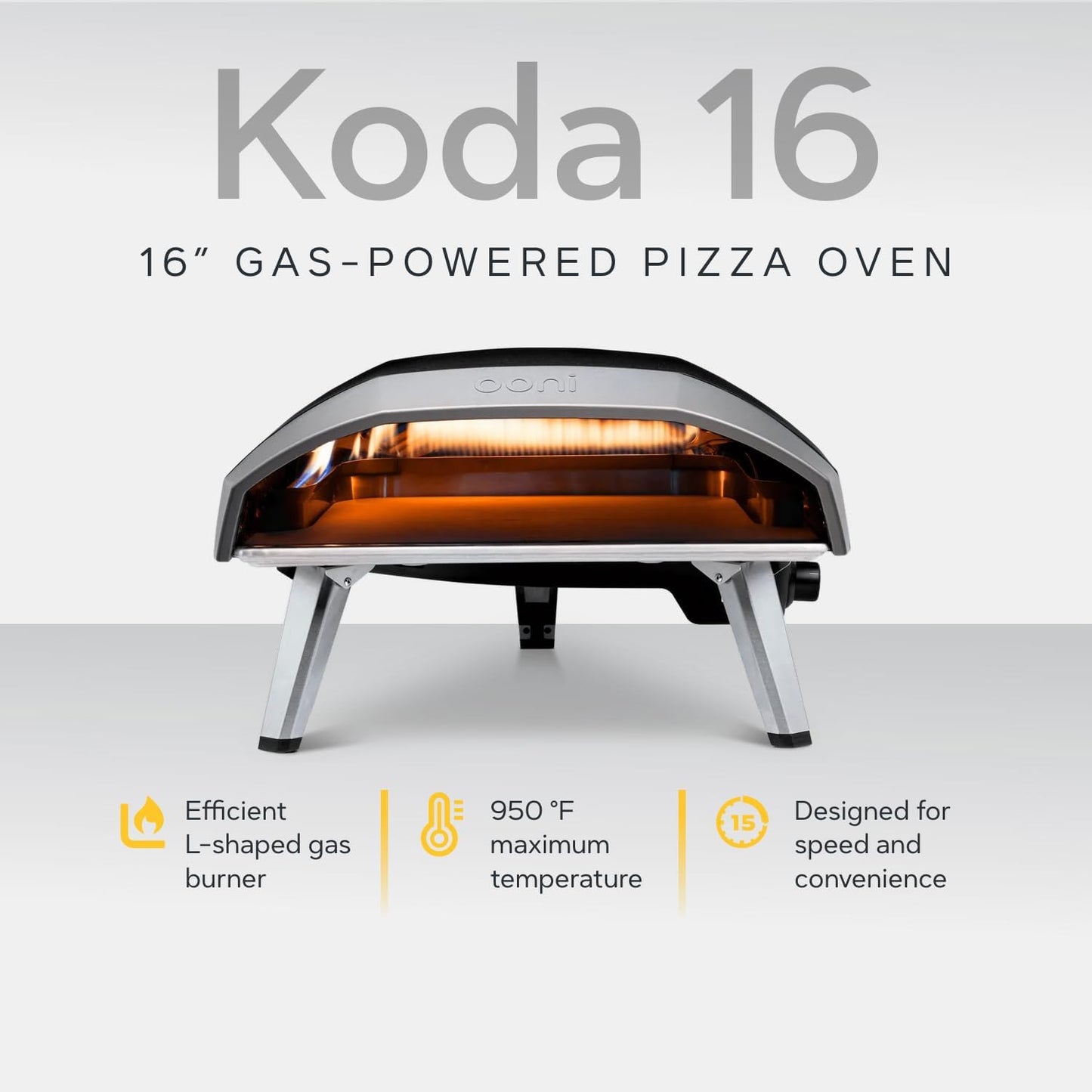 Ooni Koda 16 Gas Pizza Oven - Includes 14" Pizza Peel, Koda 16 Cover and Infrared Thermometer