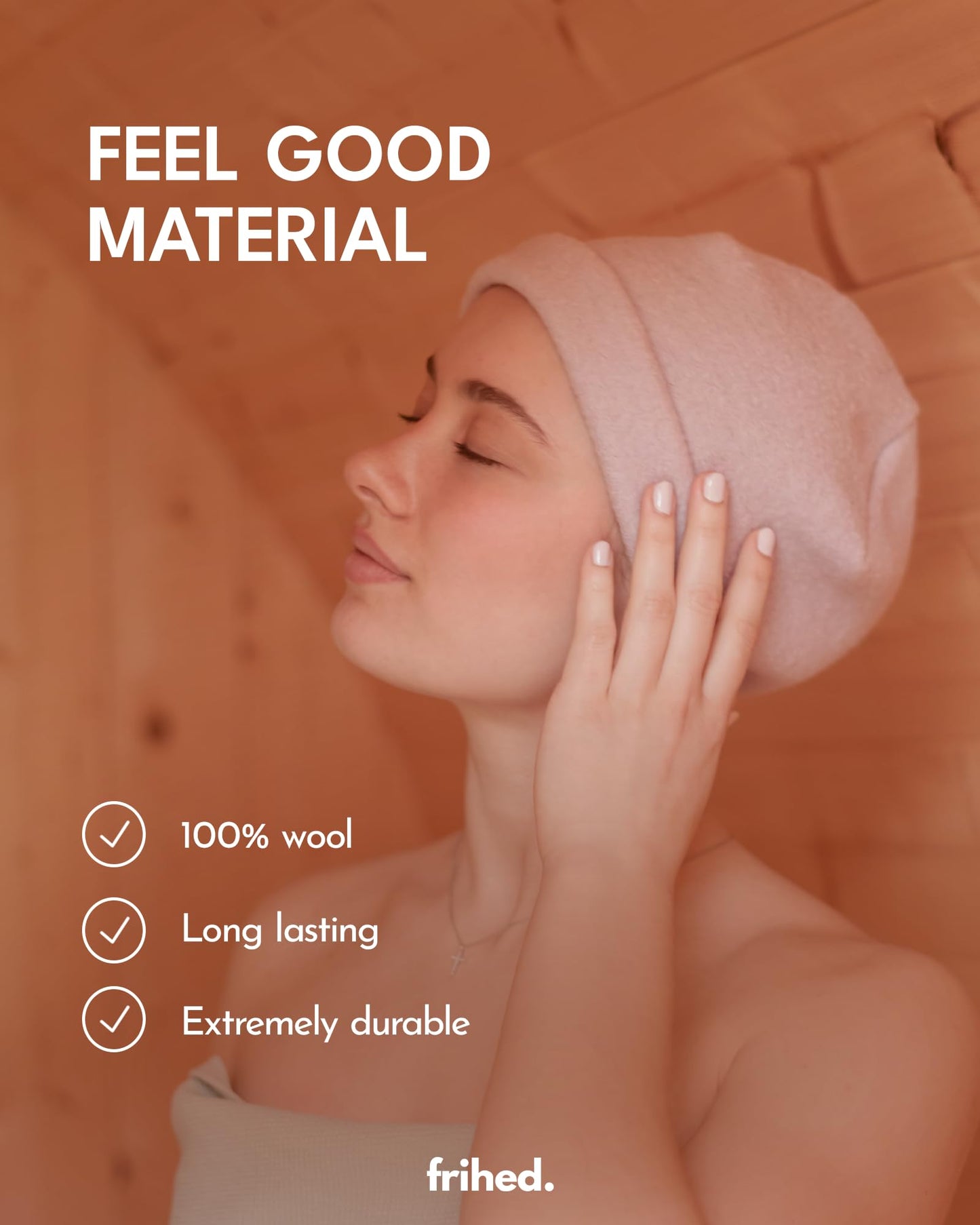 frihed. Sauna hat - Made of woolwalk - 100% Sheep's Wool - Premium Sauna Accessory for Men and Women - Flexible Size - Made in Germany (Stone Grey)