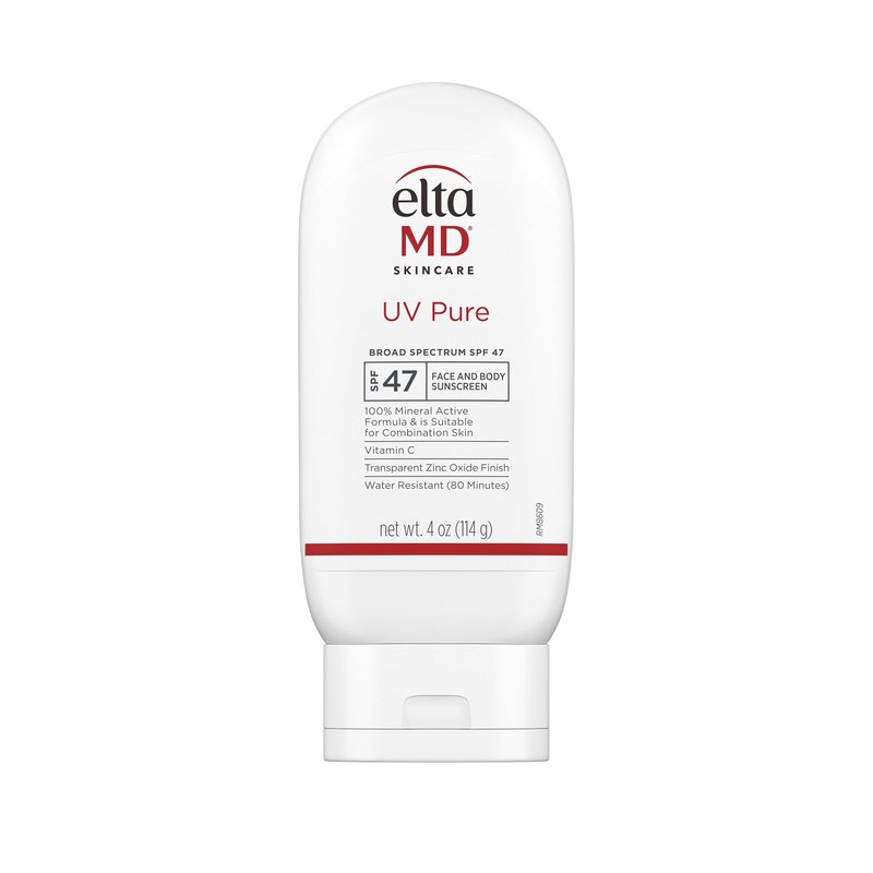 EltaMD UV Pure Face and Body Sunscreen, SPF 47 Mineral Sunscreen for Kids and Adults, Water Resistant Up to 80 Minutes, Oil Free Zinc Oxide Formula, 4.0 oz