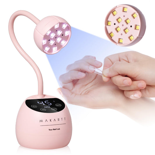 Makartt UV LED Nail Lamp - Gooseneck UV Light for Gel Nails Cherie Cordless USB 39mW/cm² Gel Lamp with 4 Times & Auto Sensor Professional Fast Flash Curing Polish Nail Art