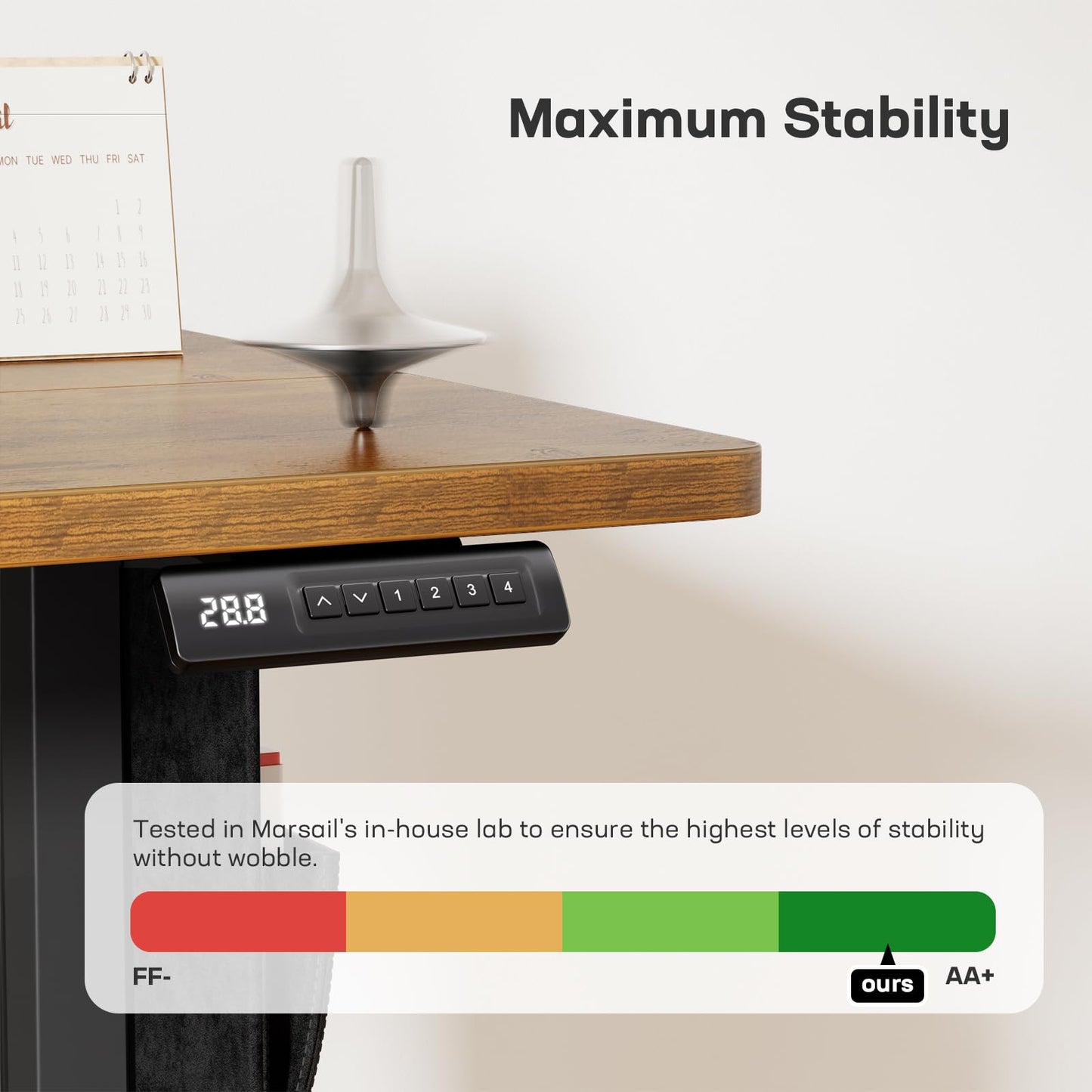 Marsail Standing Desks 55"x24" Adjustable Height Home Office Desks,Electric Standing Desk with Storage Bag,Stand up Desks for Study,Writing,Work Computer Desks 4 Memory Preset with Headphone Hook
