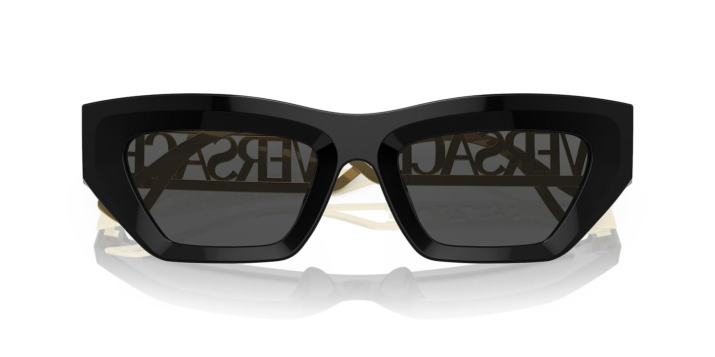Versace VE 4432U GB1/87 Black/Gold Plastic Fashion Sunglasses Grey Lens