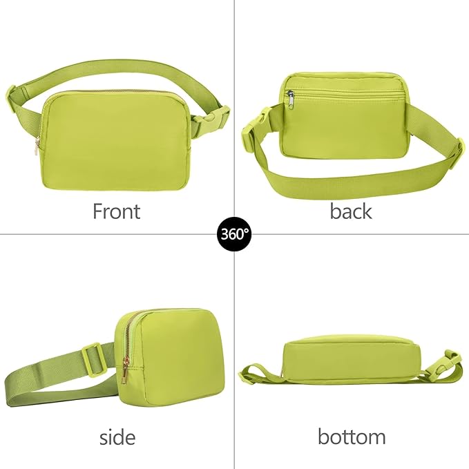 VOROLO Fanny Pack For Women And Men Crossbody Bag Belt Bag with Adjustable Strap Graduation Gifts Grass Green
